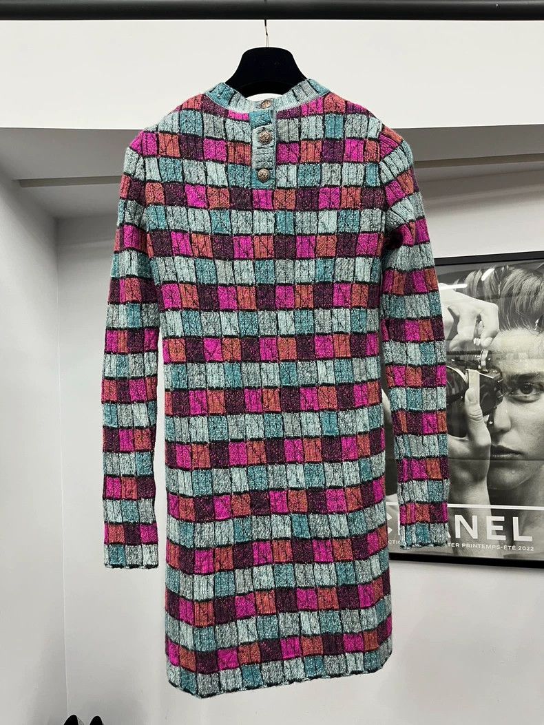 Chanel Chanel Hamburger series colorful plaid dress Size XXS / US 00 / IT 34 - 3 Thumbnail