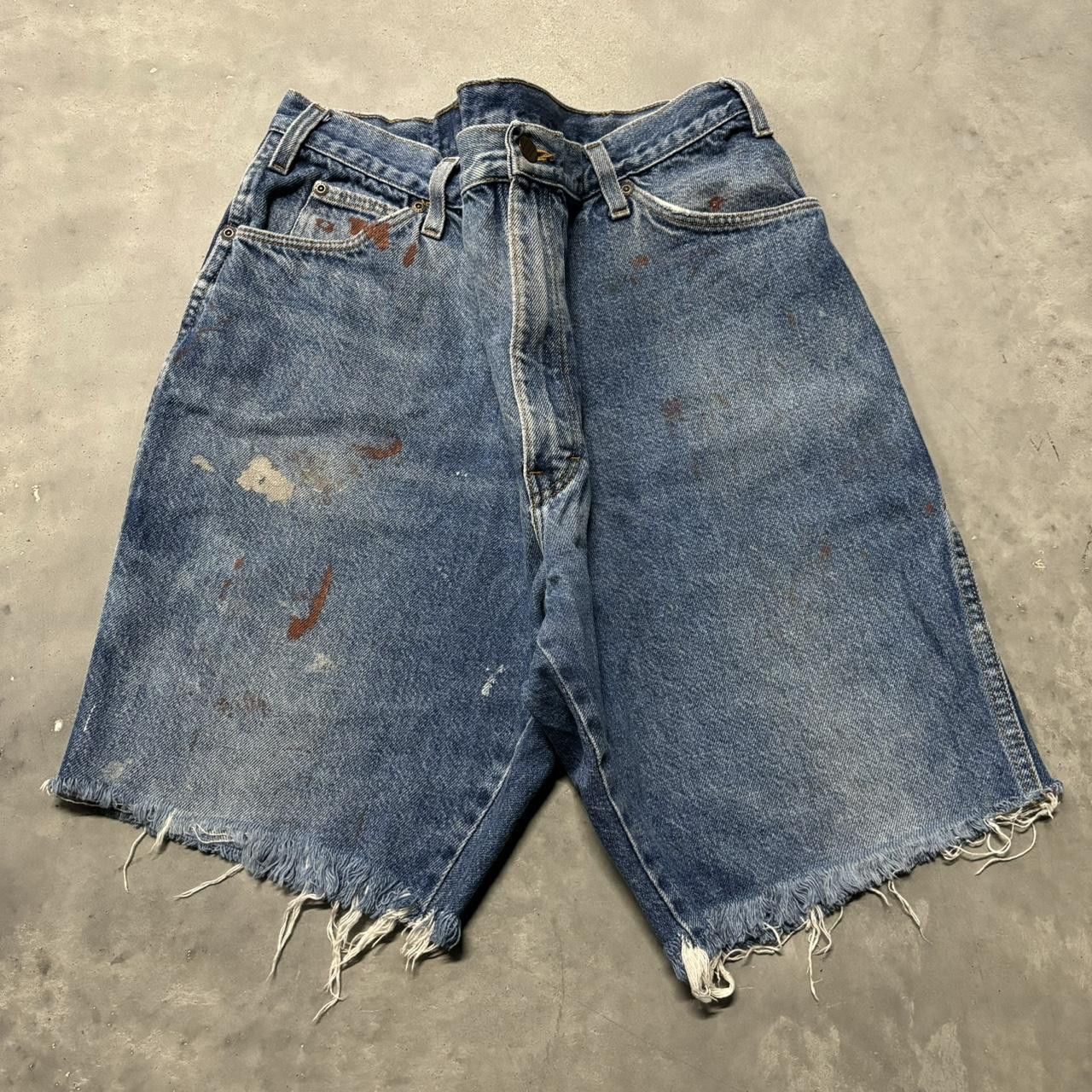 Japanese Brand × Vintage Crazy Vintage Y2K/2000s Grunge Cut Off Denim Jean Shorts Jorts! Size US 34 / EU 50 - 1 Thumbnail