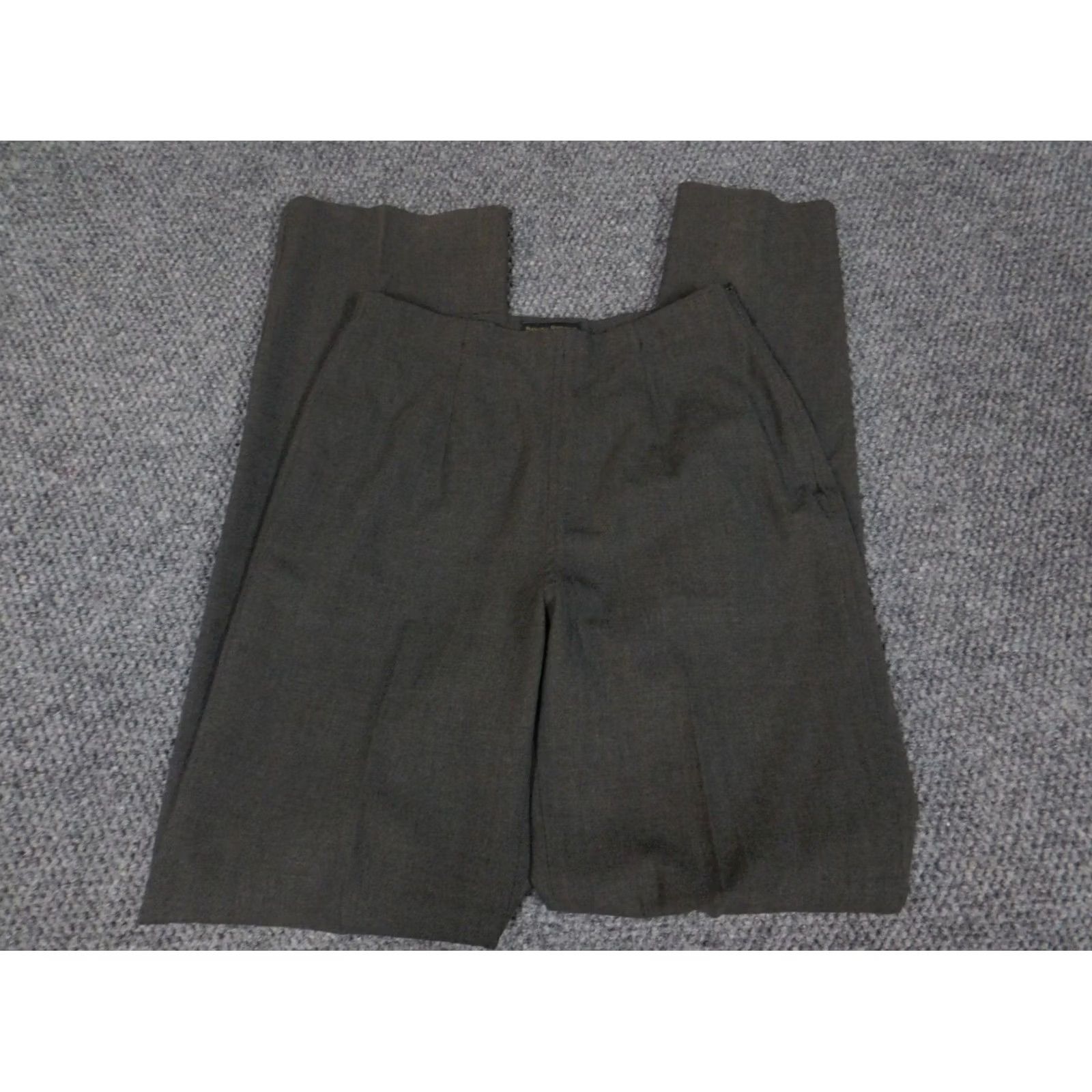 Banana Republic Banana Republic Womens Pants 2 Gray Straight Stretch Wool Pants, Gray, Regular, 31in Inseam, Zipper, Knit, Chino, Casual, Women, Vintage: No Size 26" / US 2 / IT 38 - 2 Thumbnail