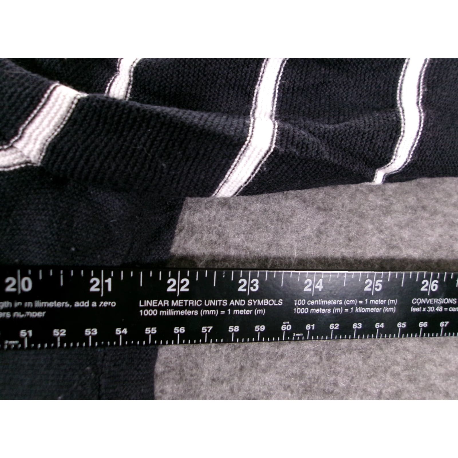 Vintage Christopher Banks Sweater Women's XL Navy Blue Gray Striped Pullover Knit Cotton Rayon Round Neck Casual Size XL / US 12-14 / IT 48-50 - 3 Thumbnail