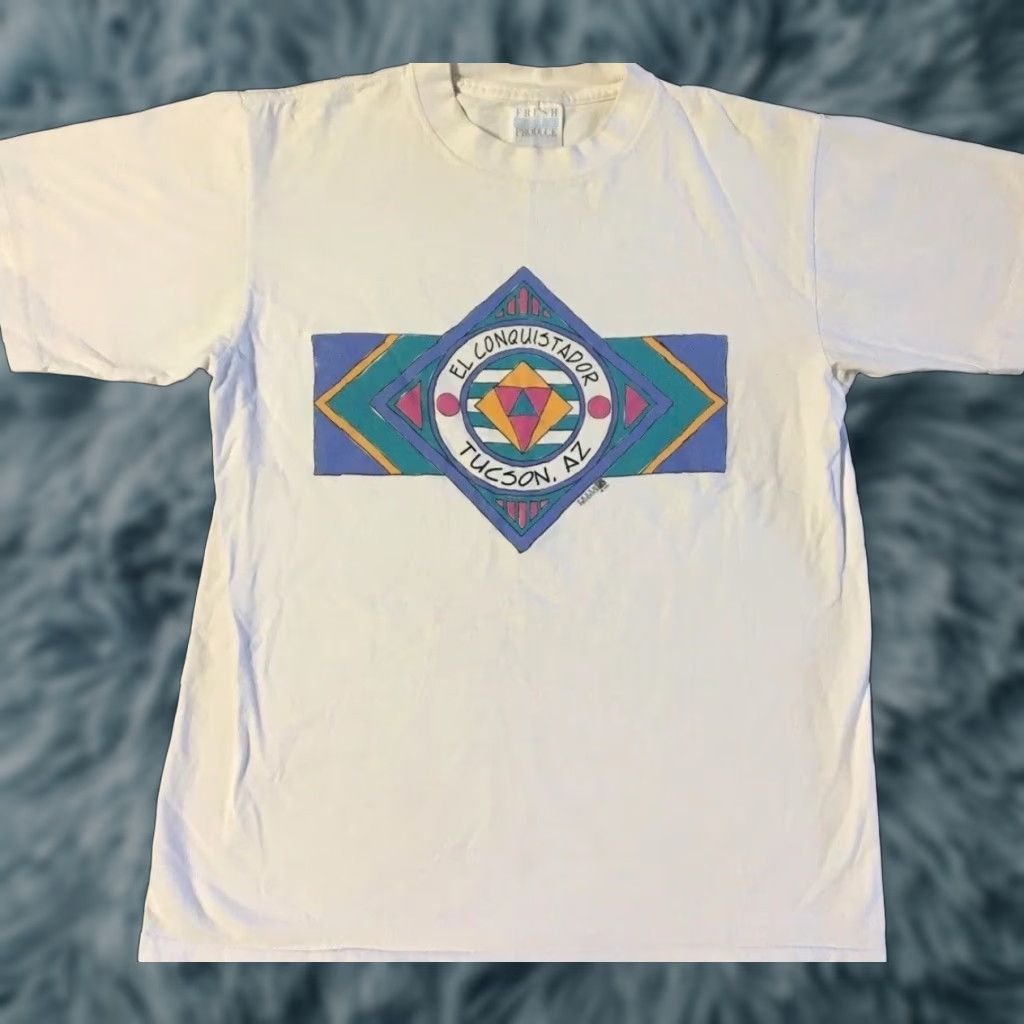 Vintage VINTAGE El Conquistador Tucson Faded Abstract Art Shirt S Men White 90s 80s Surf Skate Grunge United States Single Stitch T-Shirt Size US S / EU 44-46 / 1 - 1 Thumbnail