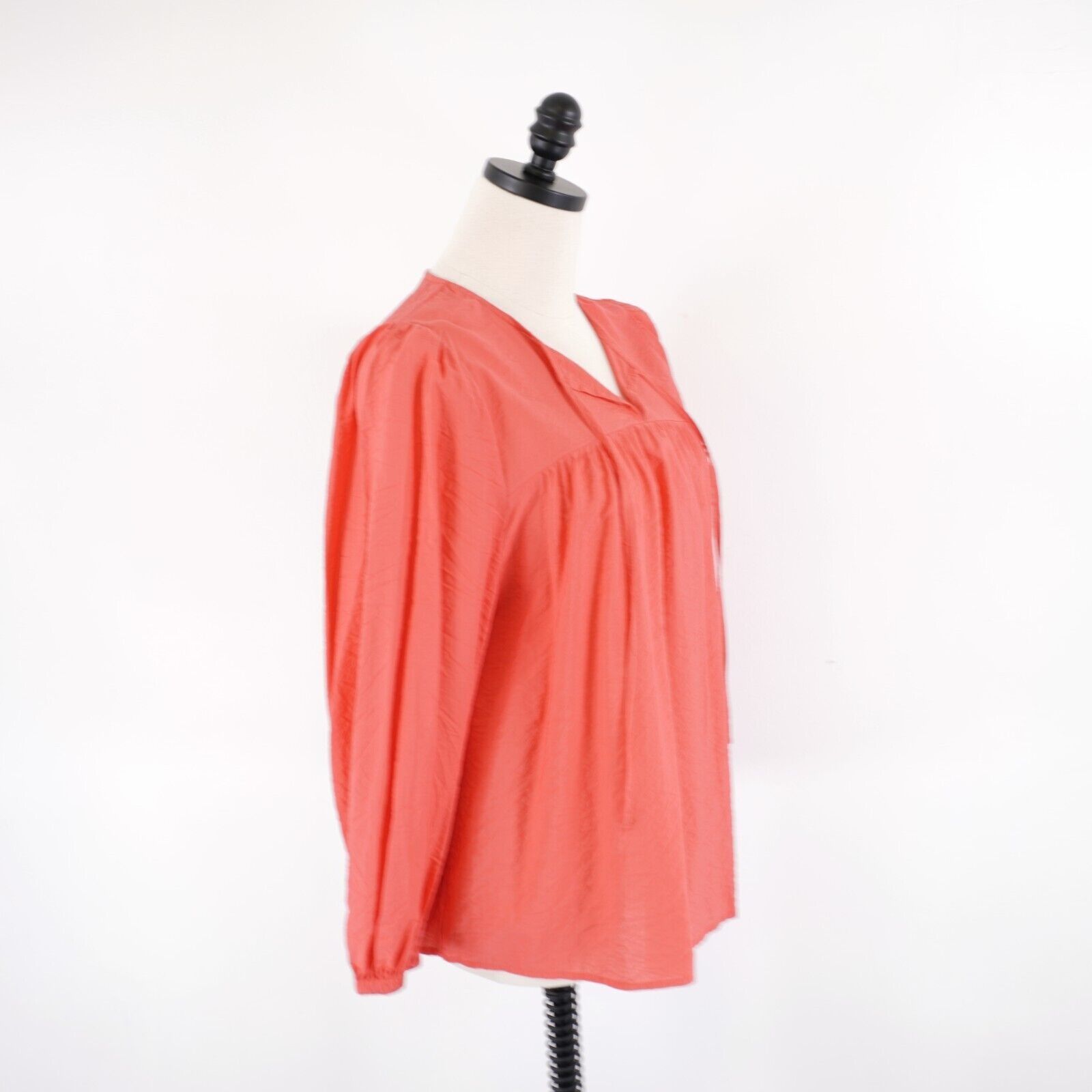 Designer A New Day XL Pink V-Neck Long Fitted Sleeve Blouse Rayon / N Size XL / US 12-14 / IT 48-50 - 6 Thumbnail