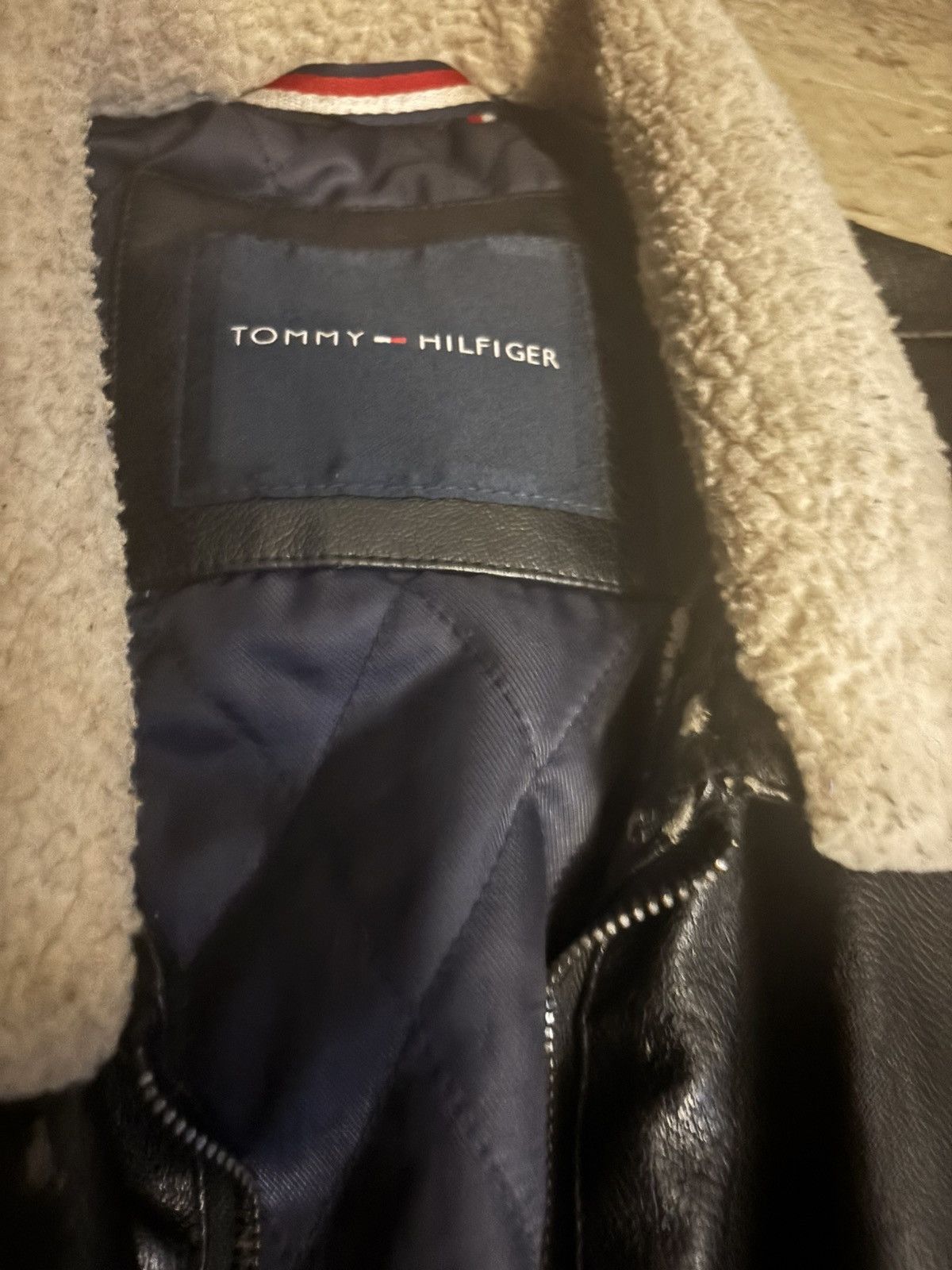 Tommy Hilfiger Tommy Hilfiger Leather Bomber Jacket Size US M / EU 48-50 / 2 - 2 Thumbnail