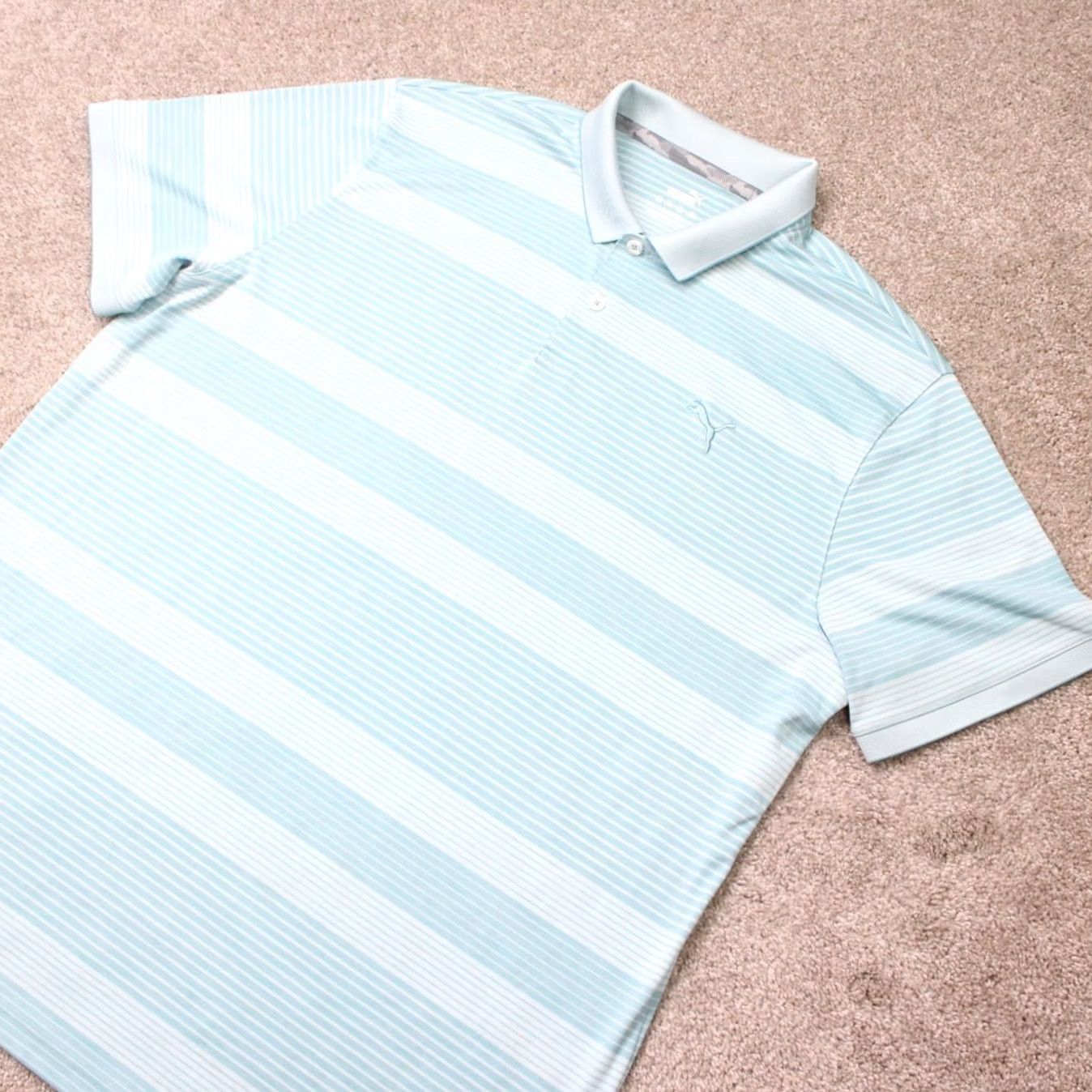 Puma Puma Polo Shirt Mens 2XL XXL Blue Striped Golf Short Sleeve Pullover Polo Shirt Mens 2XL XXL Blue Striped Golf Short Sleeve Pullover Size US XXL / EU 58 / 5 - 2 Thumbnail