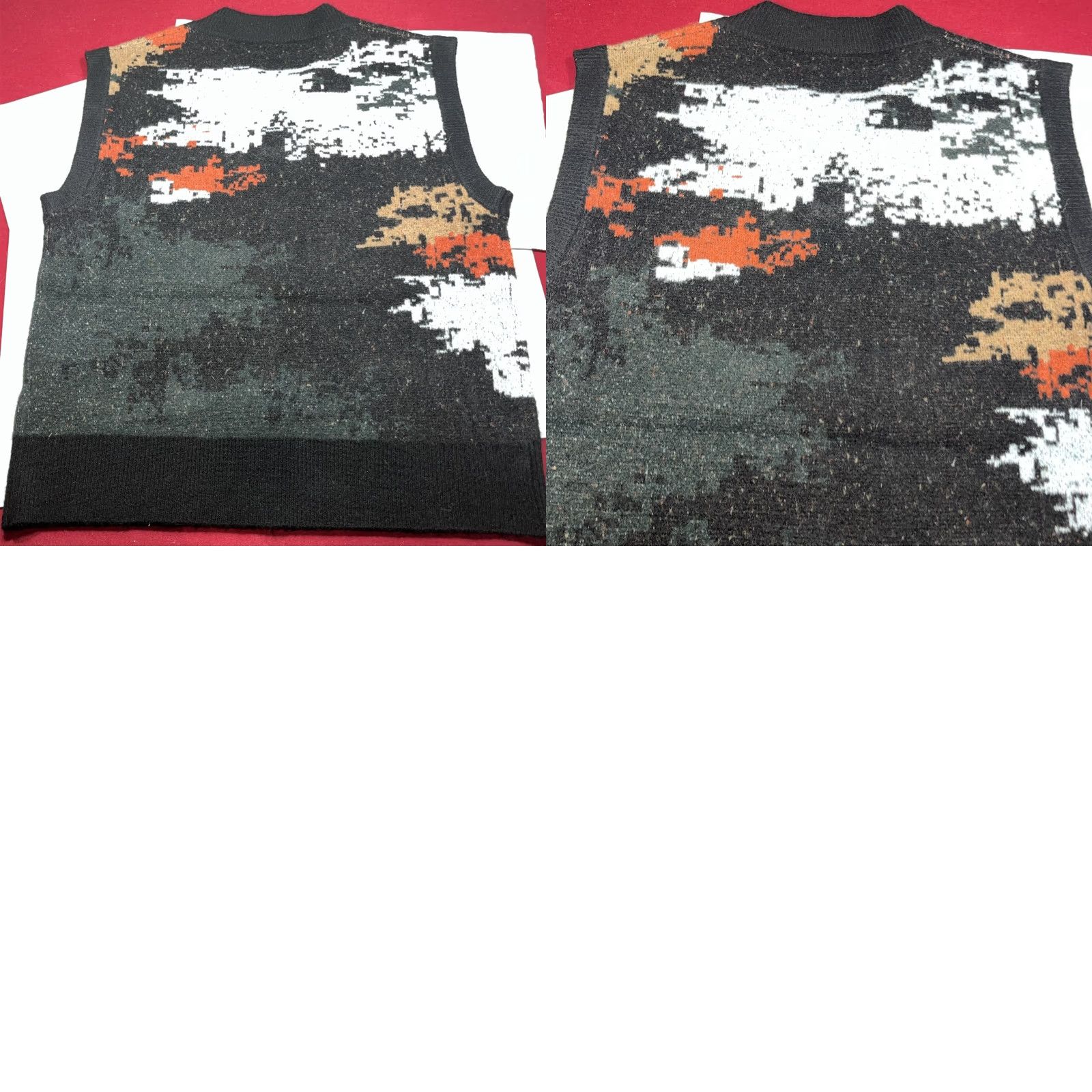 Topman TopMan V Neck Vest Colorful KnIT Blotchy Geometric Knit Sleeveless Medium Men’s Size US M / EU 48-50 / 2 - 9 Thumbnail