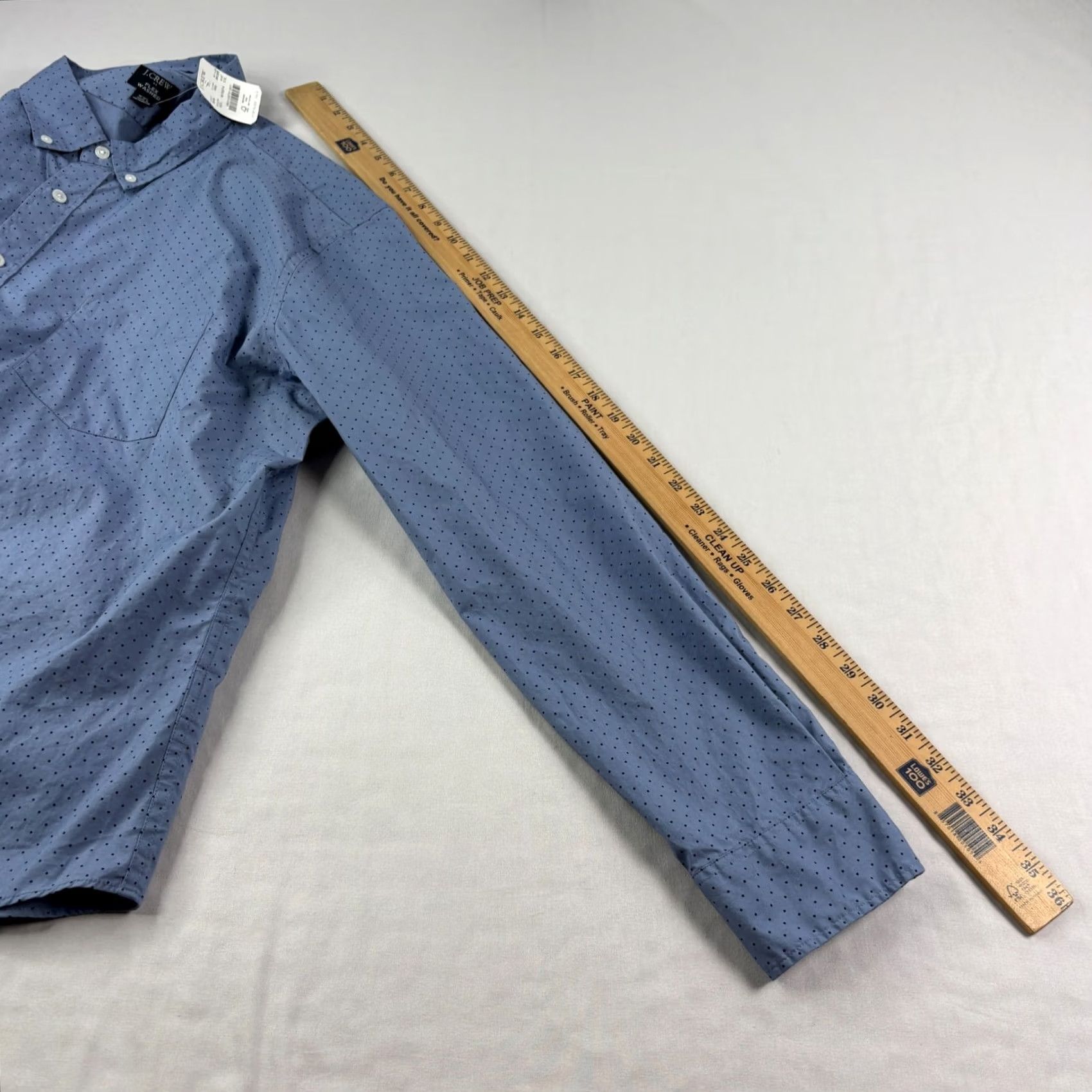 J.Crew VINTAGE J.CREW Shirt Mens Blue Polka Dot Button-Up Slim Untucked Fit Washed NEW Size US XXL / EU 58 / 5 - 7 Thumbnail
