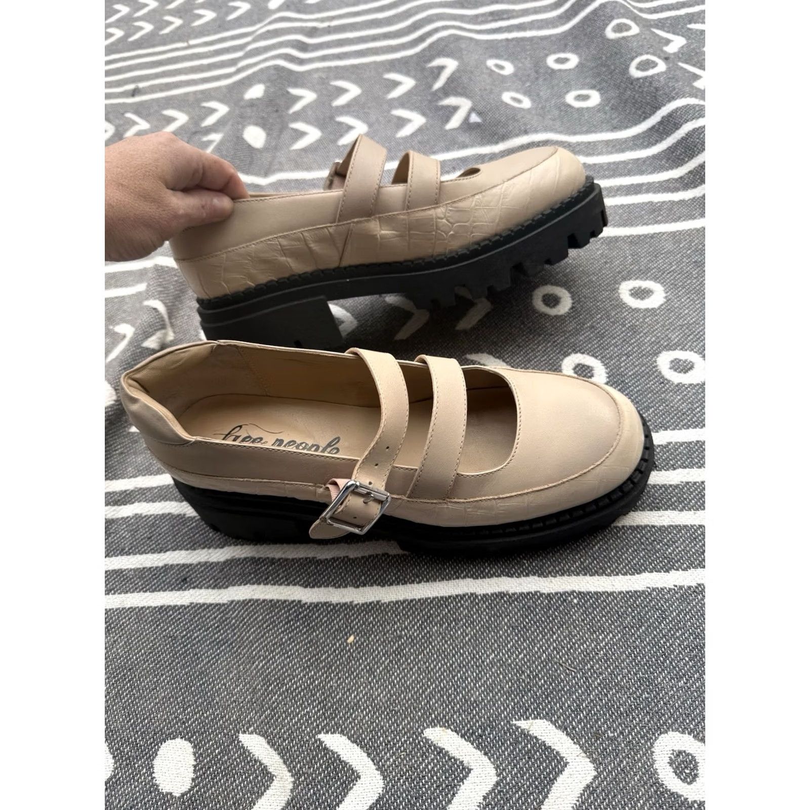Free People Free People Stella Mary Jane Platform Pump Heel Womens Afterglow 11 Leather Buckle Ankle Strap Block Mid 2-2.9in - NWOT Size US 11 / IT 41 - 5 Thumbnail