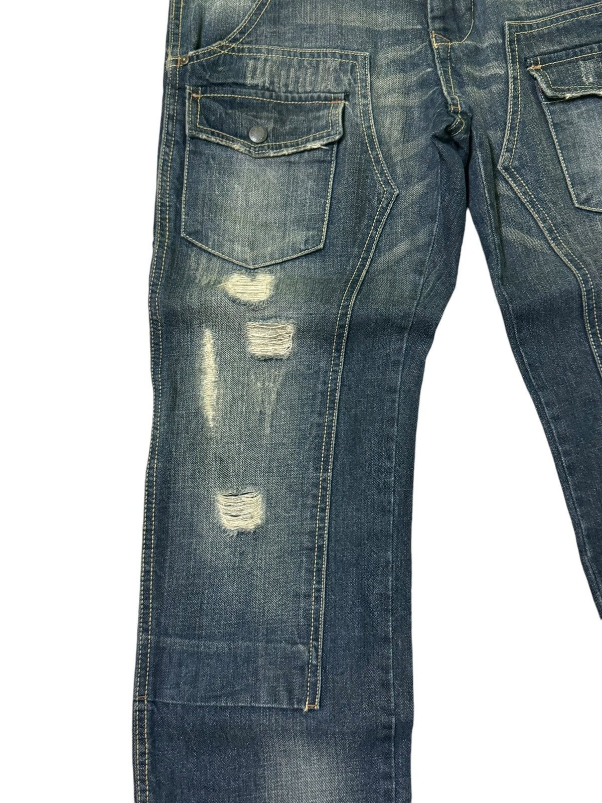 Japanese Brand Double Knee Multipocket Free Gate Distressed Denim Size US 29 - 10 Thumbnail