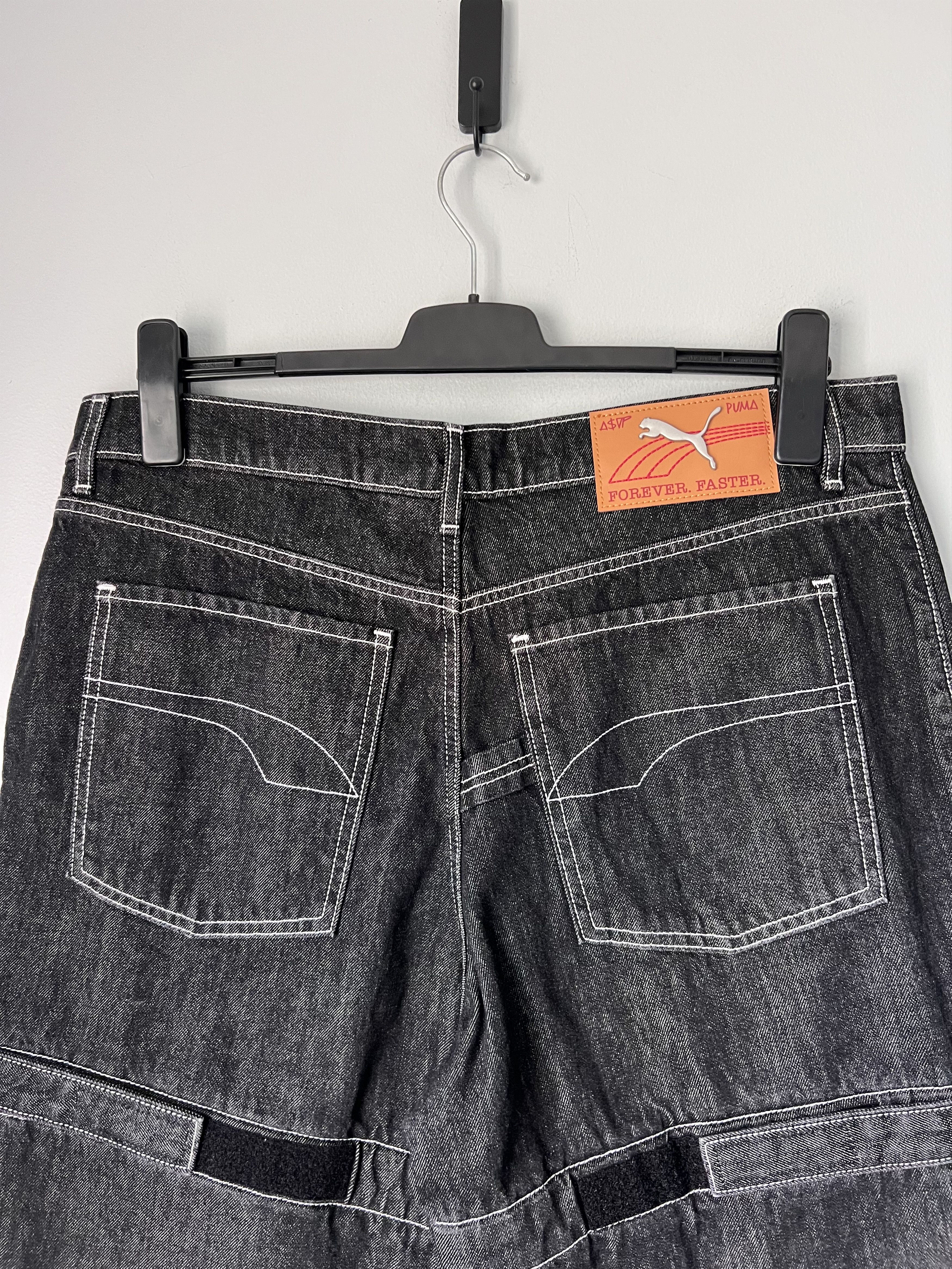 A$AP Rocky × Puma A$AP Rocky Puma F1 Knee Pad Denim Jeans in Black Size US 36 / EU 52 - 6 Thumbnail