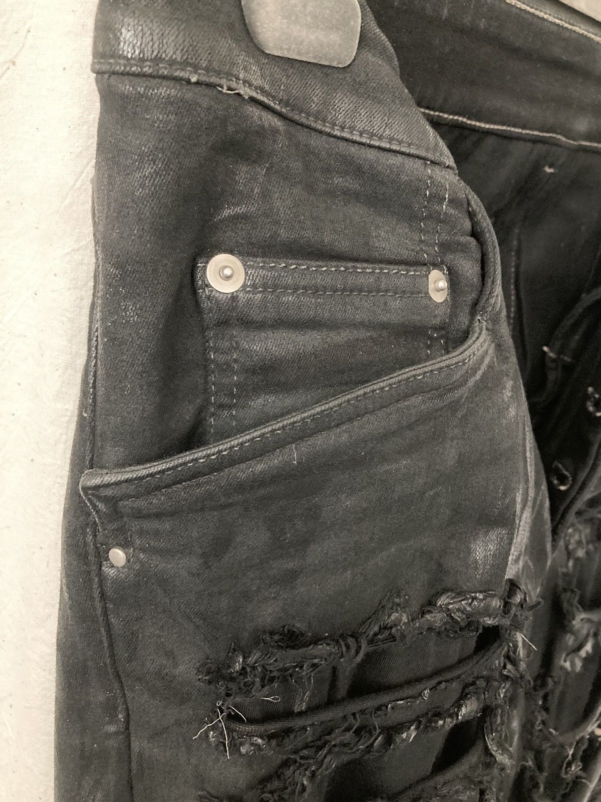 Rick Owens Black Foil Slash Stretch Denim
