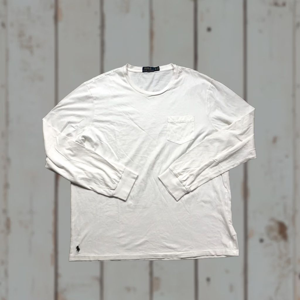 Polo Ralph Lauren Polo Ralph Lauren Shirt Mens XL White Long Sleeve Pocket Tee Logo Crewneck Size US XL / EU 56 / 4 - 1 Thumbnail