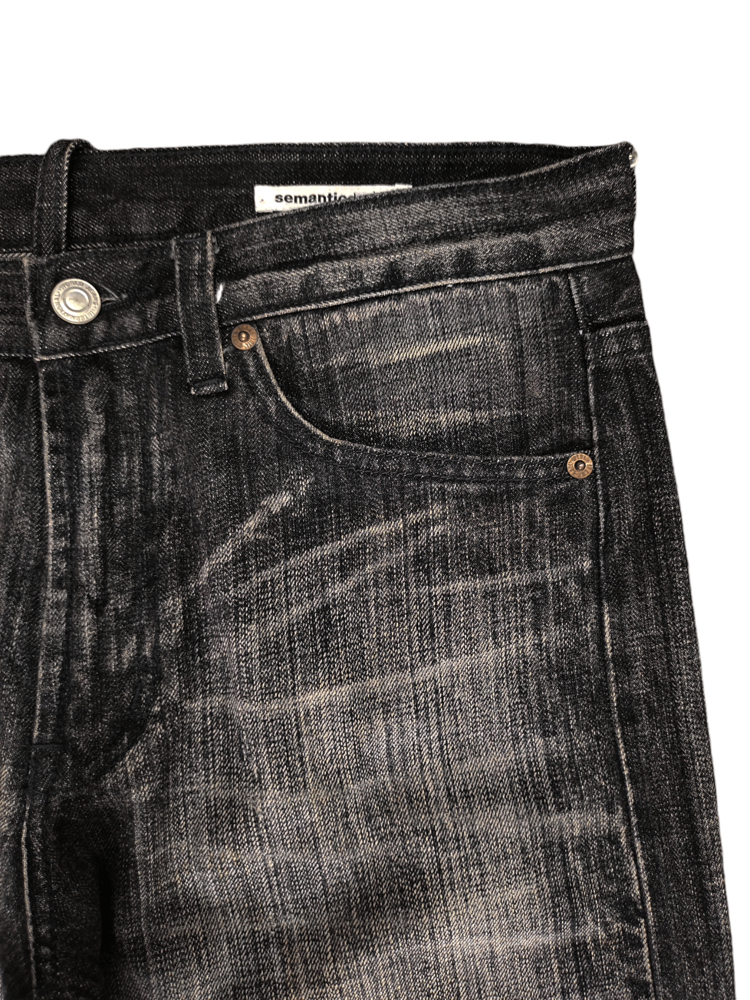 Comme des Garcons × Undercover Vintage Semantic Design Clawmark Faded Black Denim Jeans Size US 32 / EU 48 - 5 Thumbnail