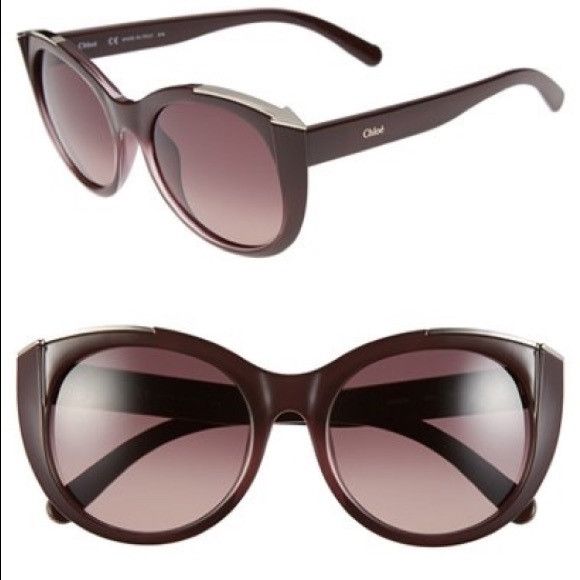 Chloe Chloe oversized Bordeaux cateye arrow sunglasses Size ONE SIZE - 6 Thumbnail