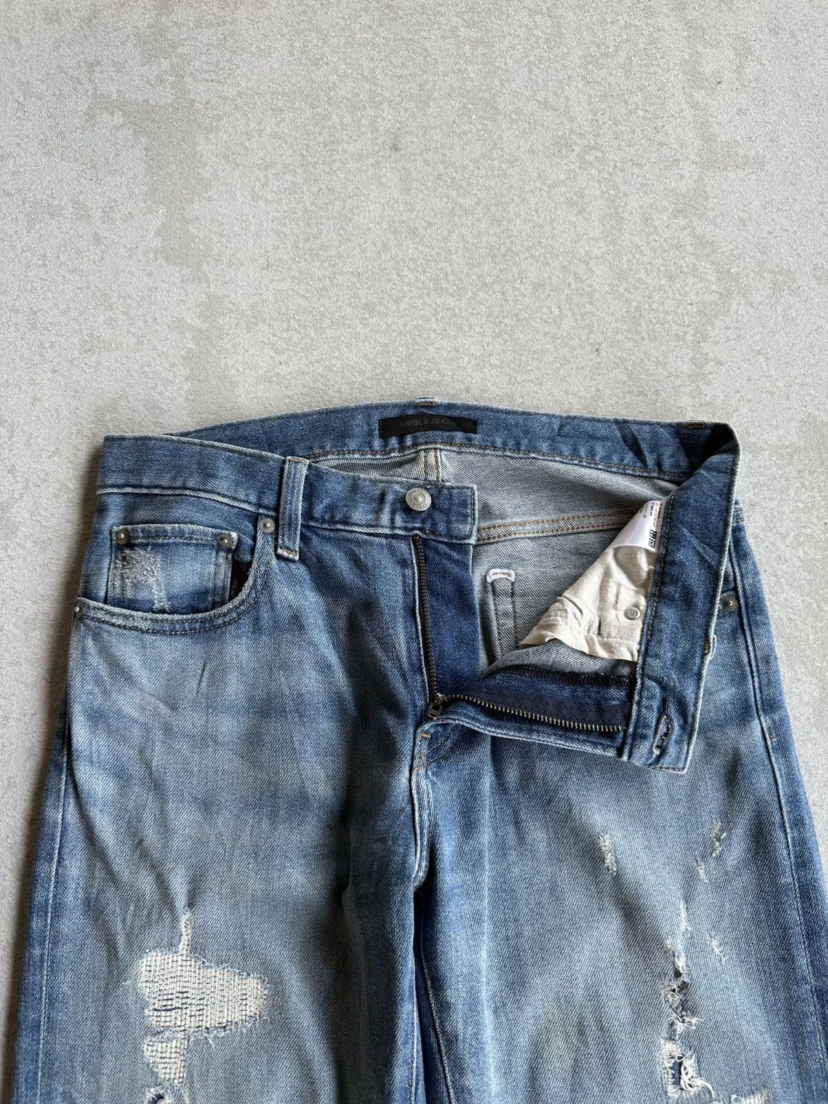 Uniqlo 🍁SEND OFFERS🍁SICKSS 🔥 UNIQLO Japan Distressed Denim Pants Size US 30 / EU 46 - 12 Thumbnail
