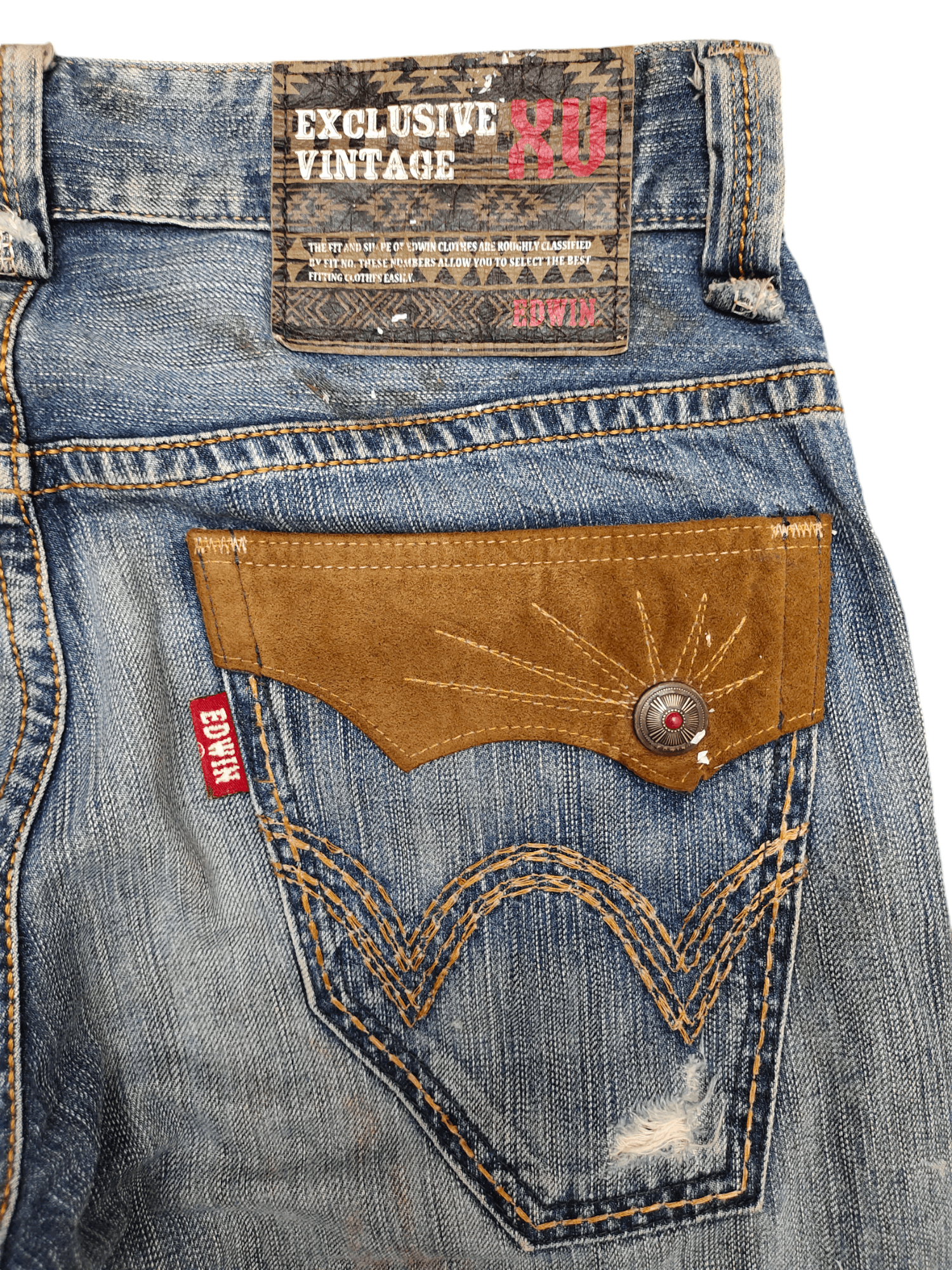 Kapital Vintage Edwin Xv Boro Distress Faded Denim Jean Size US 32 / EU 48 - 14 Thumbnail