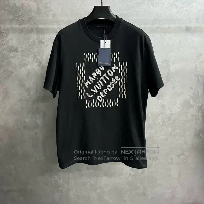 Louis Vuitton Louis Vuitton Black Letter Beaded Embroidered Casual Crew Size US XL / EU 56 / 4 - 1 Thumbnail