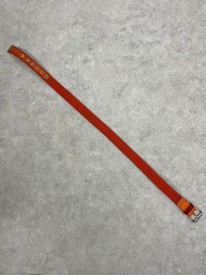 Prada 2000s Prada Orange Hybrid Leather Belt Size ONE SIZE - 3 Thumbnail