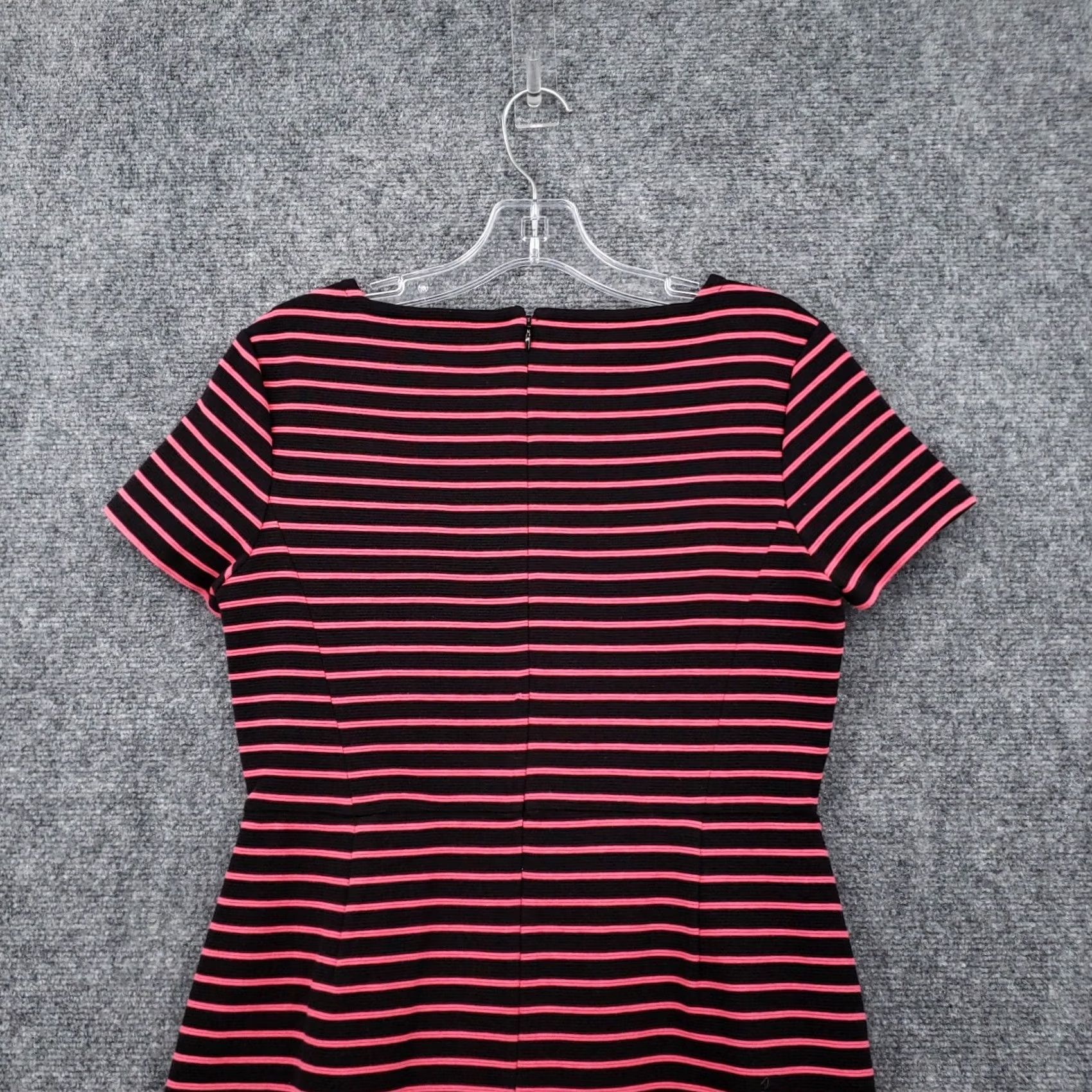 Talbots Talbots Dress Women 2 Black Pink A-Line Striped Square Neck Short Sleeve Pleated Vintage: No Size 26" / US 2 / IT 38 - 6 Thumbnail