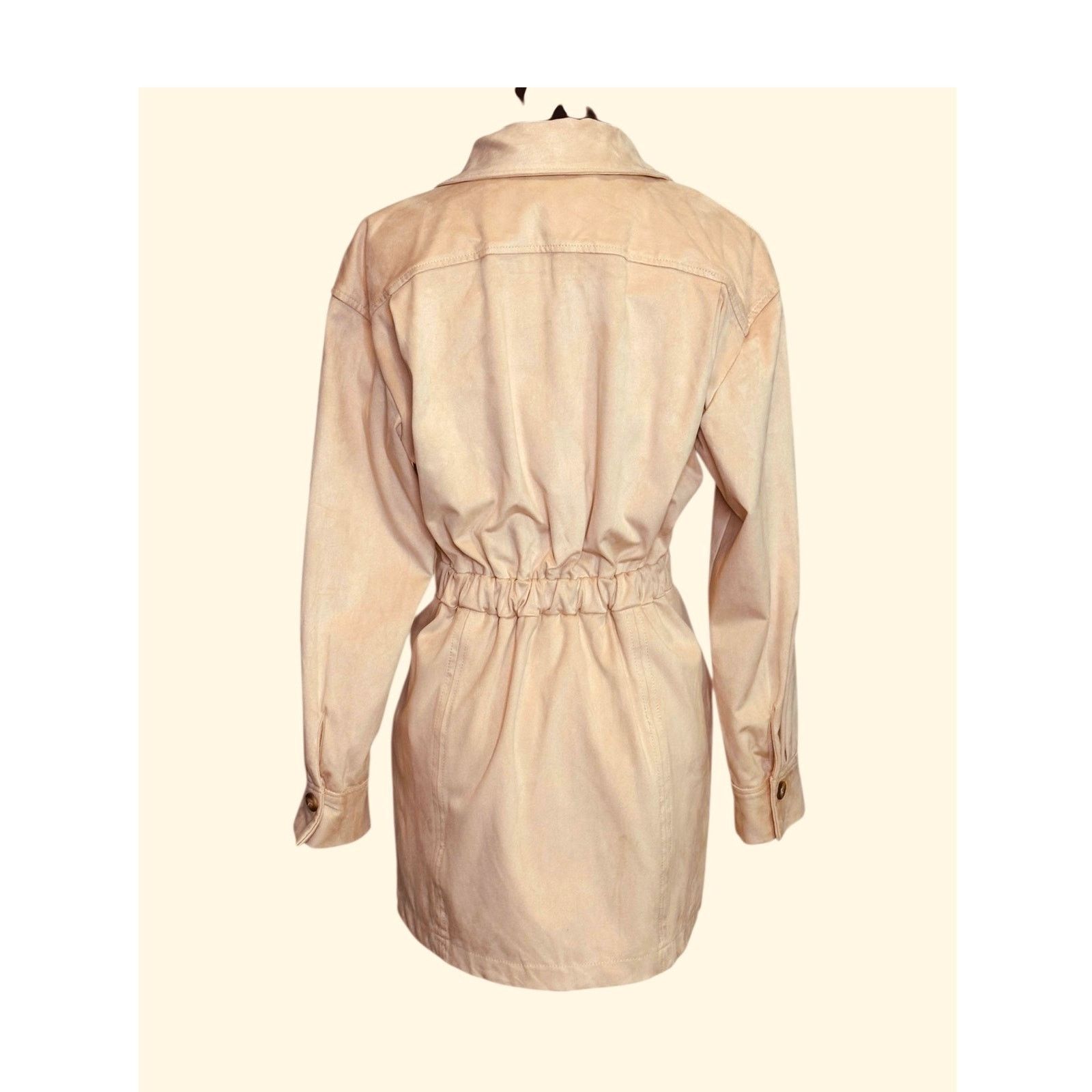 Zara Zara cream suede long sleeves shirt mini dress size Small Size S / US 4 / IT 40 - 2 Thumbnail