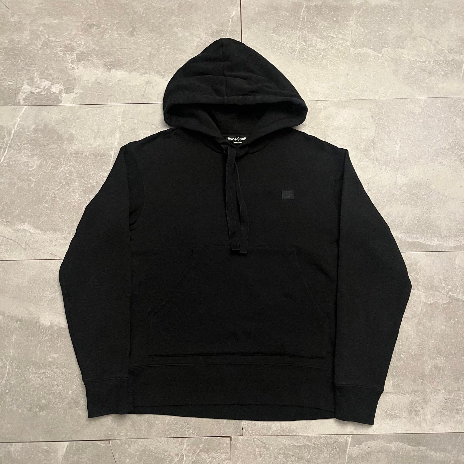 AcneStudios FERRIS FACE パーカー　ブラック　S ACNE STUDIOS Men's FERRIS FACE PAW17 Pullover Hoodie Black