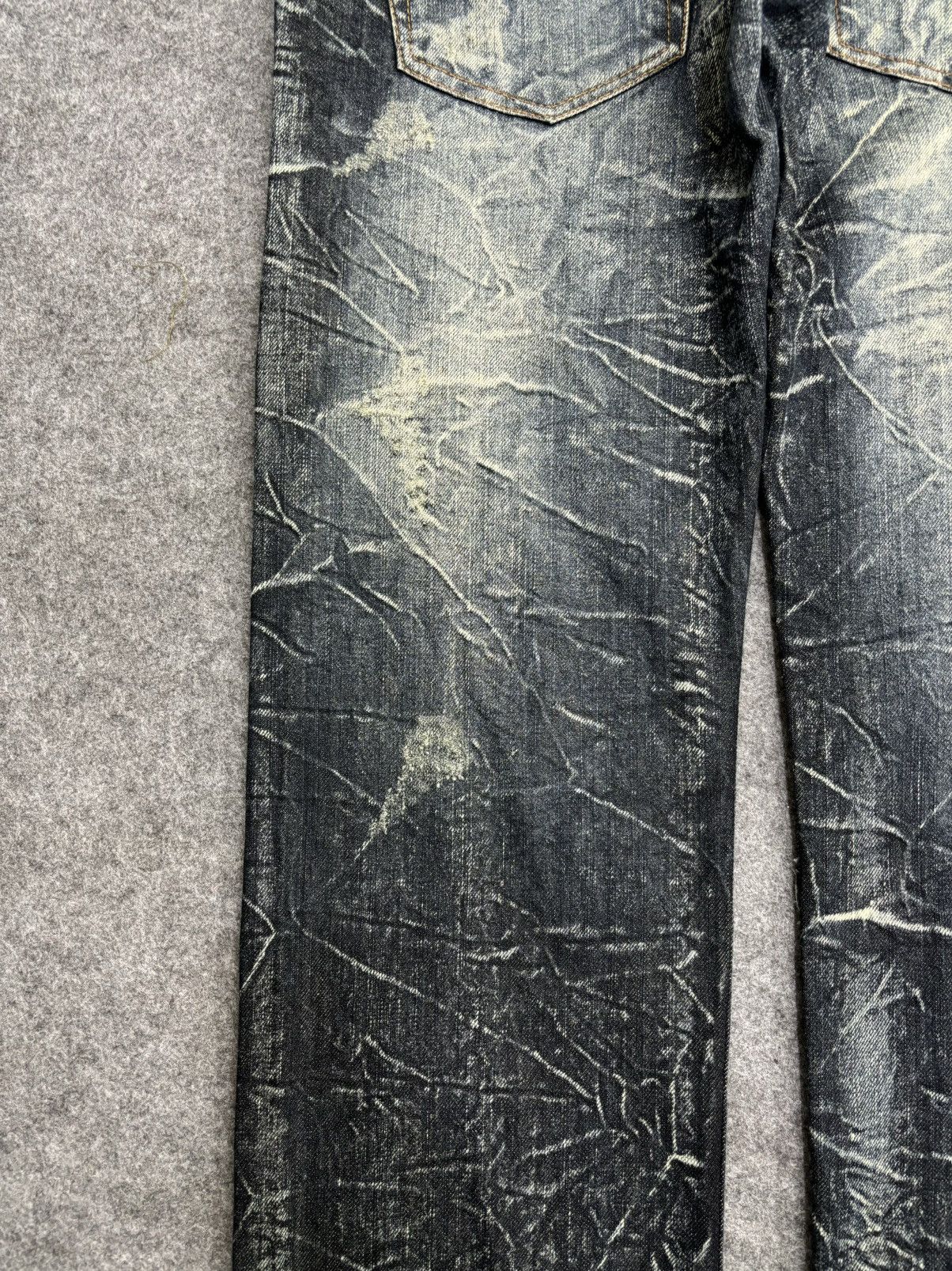 Japanese Brand 💥Double Waist💥Crazy Fades Nylaus Doube Waist Denim F528 Size US 32 / EU 48 - 16 Thumbnail