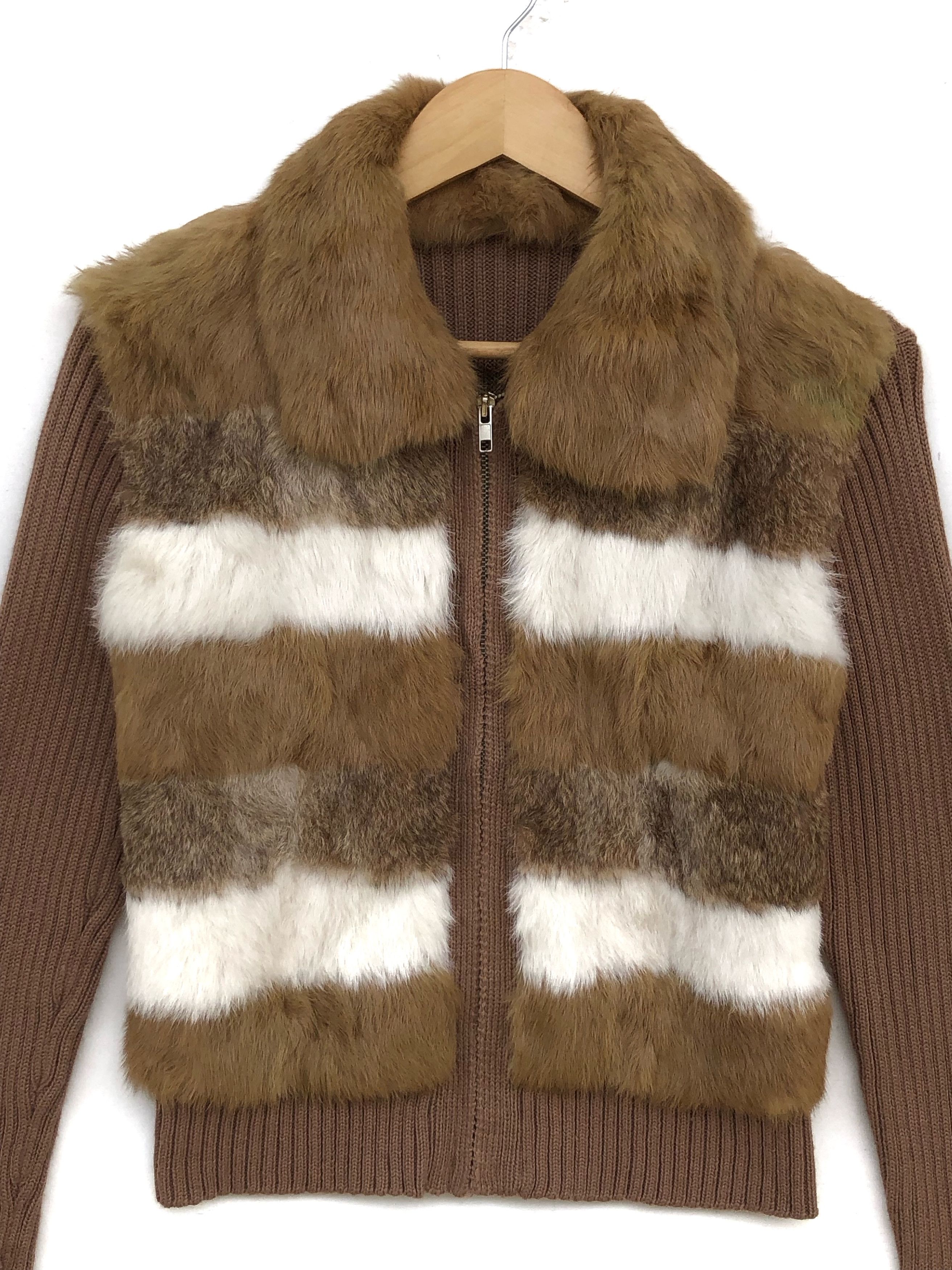 Japanese Brand AW2024 ALDRIDGE JAPAN RABBIT FUR BELLY KNIT JACKET Size S / US 4 / IT 40 - 4 Thumbnail
