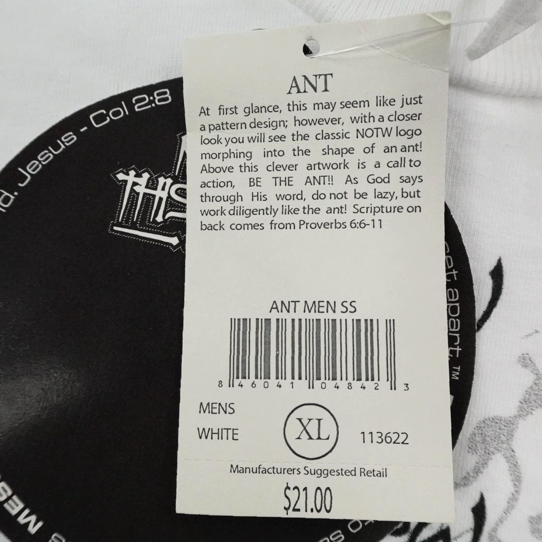 Vintage VINTAGE Not Of This World Shirt Mens XL White Be The Ant Christian Proverbs Y2K Size US XL / EU 56 / 4 - 5 Thumbnail