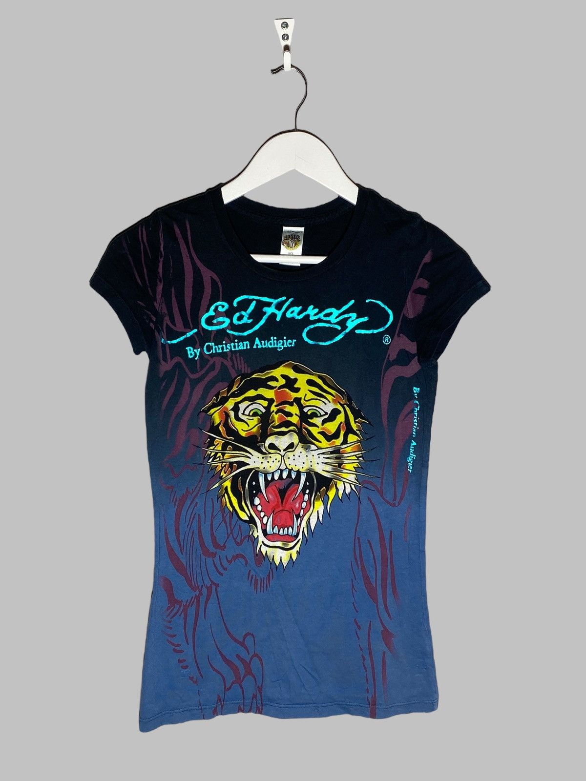 Ed Hardy 🔥 Y2K ED HARDY TIGER TEE TATTOO GRAPHIC CHRISTIAN AUDIGIER Size XS / US 0-2 / IT 36-38 - 1 Thumbnail
