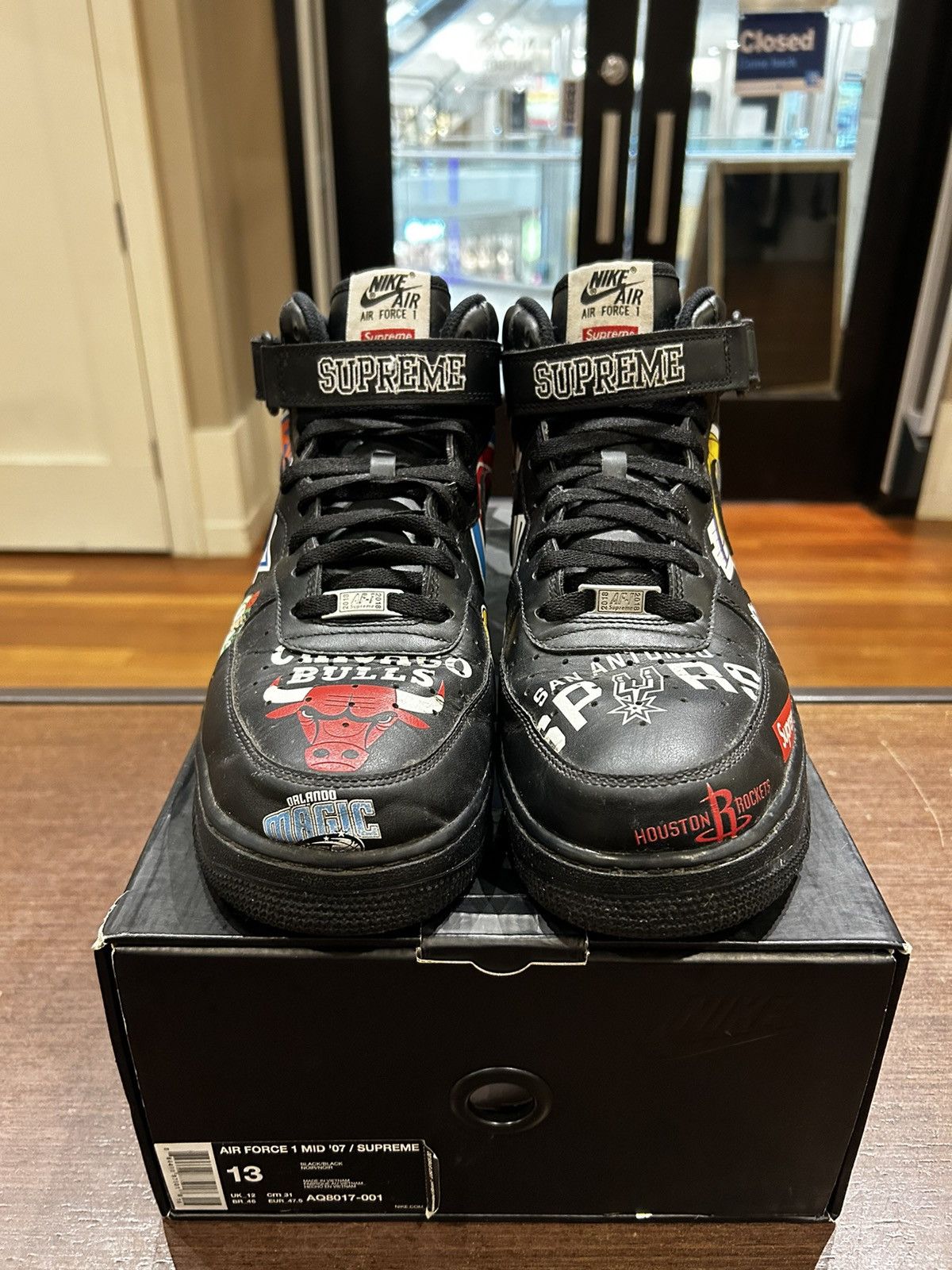 NIKE NBA Supreme Air Force 1 Mid ブラック Nike Air Force 1 Mid Supreme NBA 'Black' Release Date. Nike