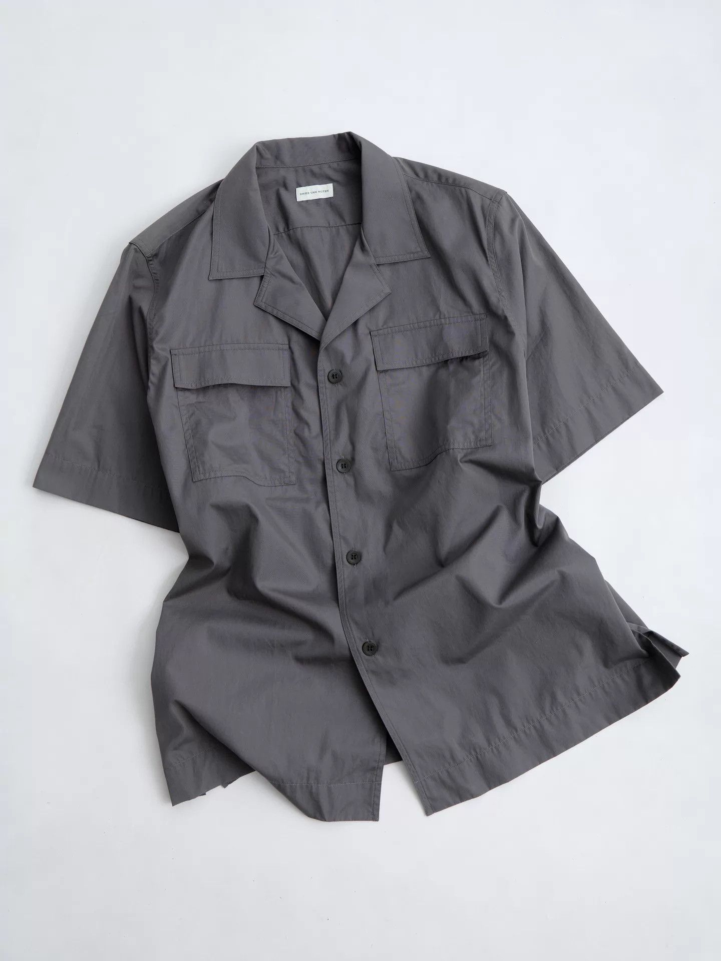 Dries Van Noten DRIES VAN NOTEN Gray Work Shirt 100% Cotton Size 50 Size US M / EU 48-50 / 2 - 7 Thumbnail