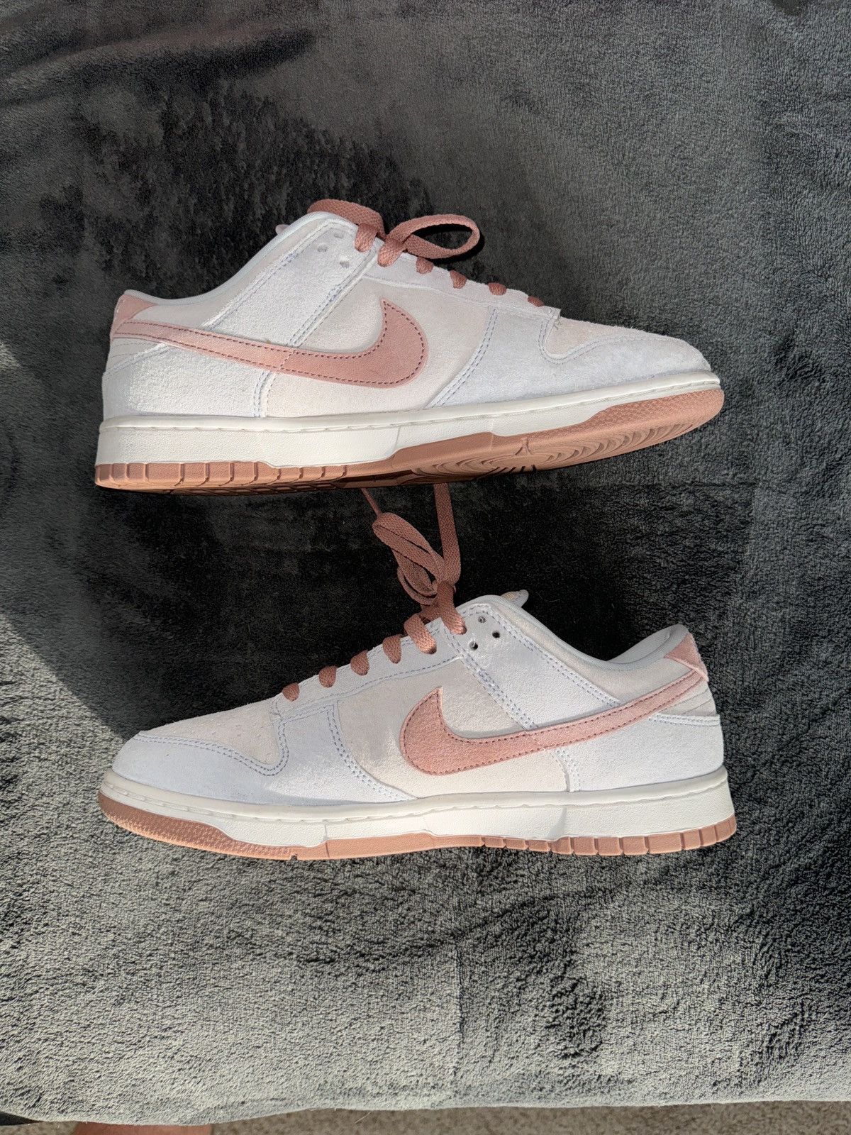 image of Nike Dunk Low Fossil Rose Shoes in White, Men's (Size 10.5)