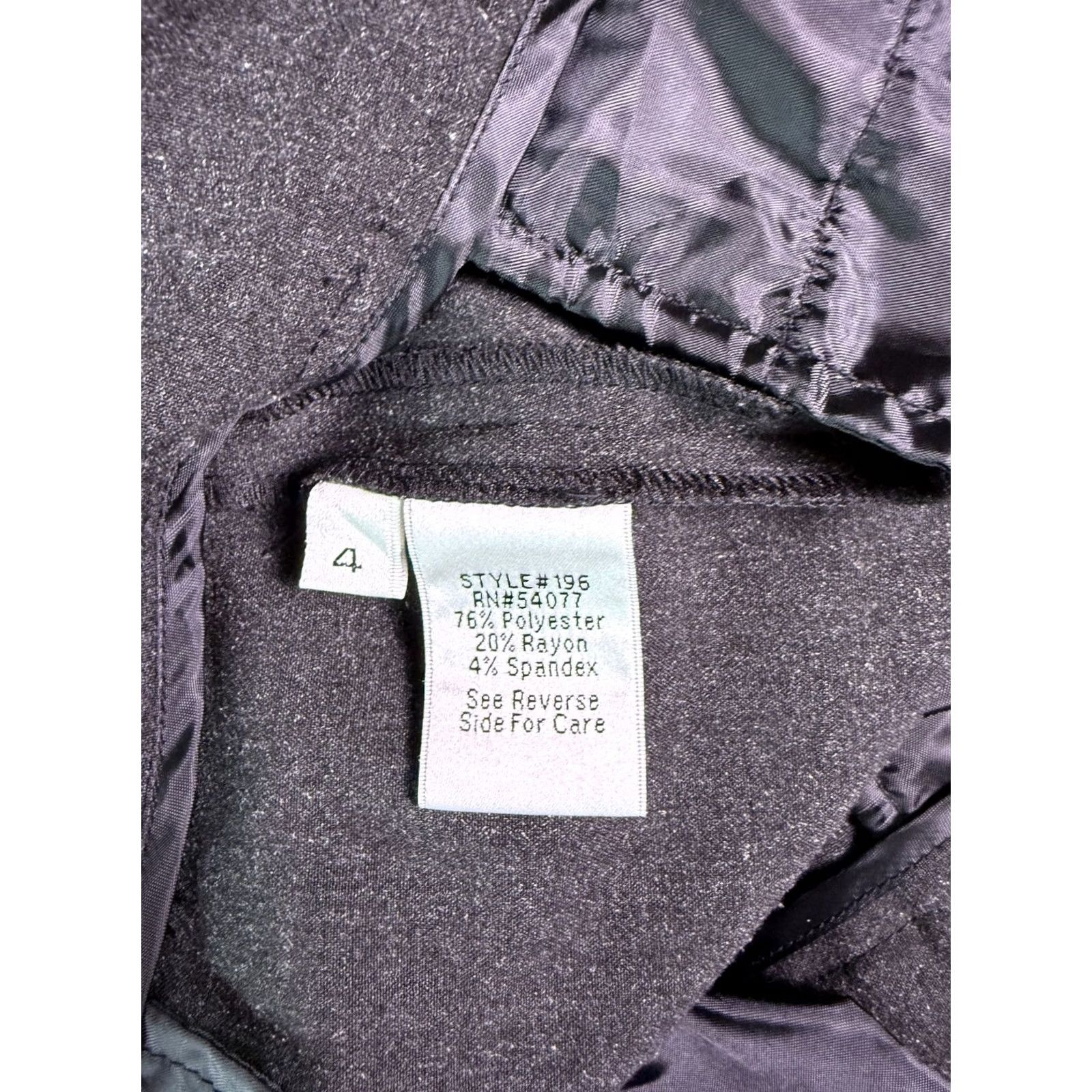 Vintage Cabi Women’s Dress Pants Black Knit Flat Front 4 Slimming Straight Leg Classic Stretch Women’s Pants Size 27" / US 4 / IT 40 - 6 Thumbnail