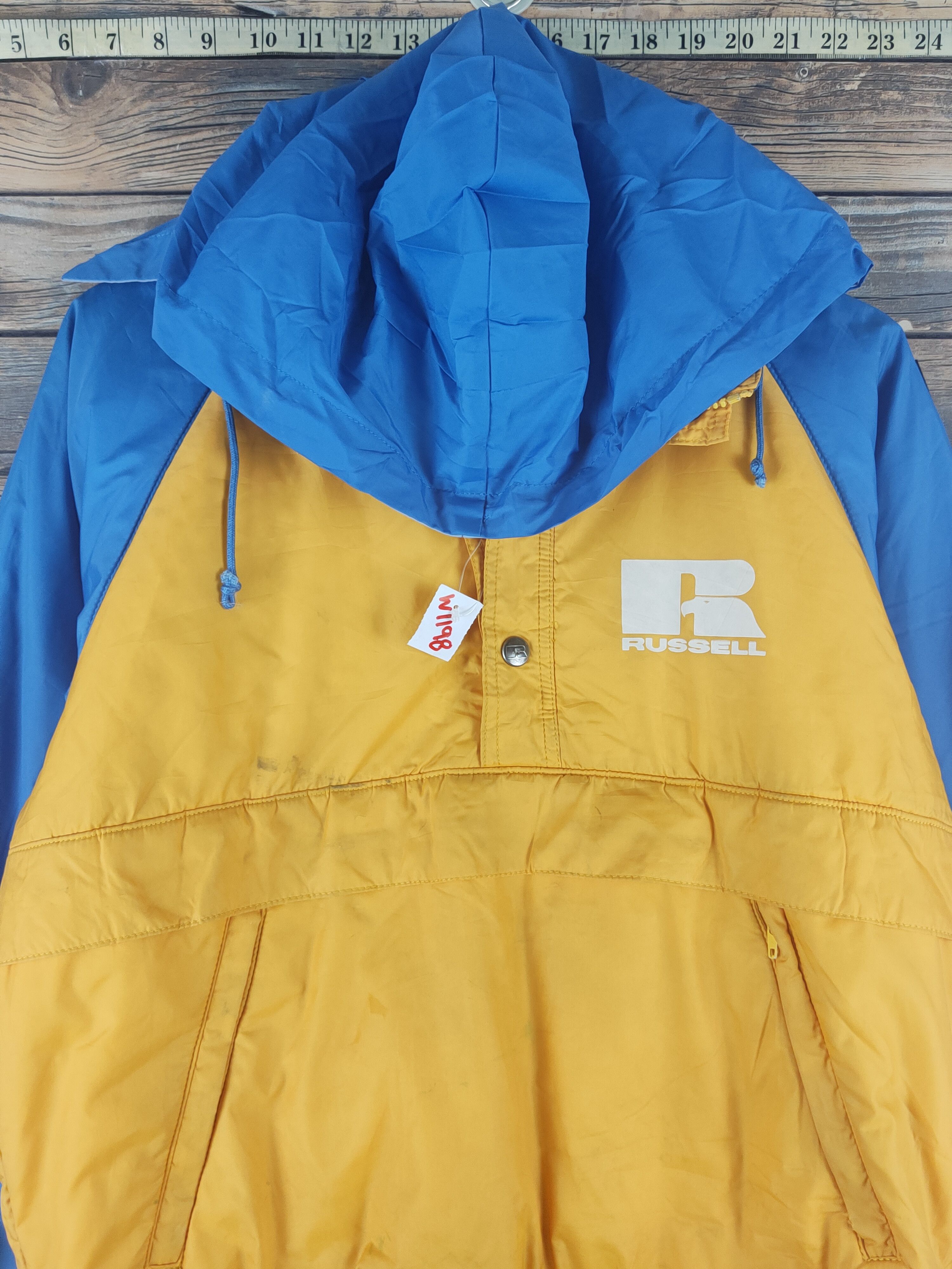 Mizuno Russell Athletic-Mizuno Yellow Blue Hoodie Sweaters #W1198 Size US M / EU 48-50 / 2 - 2 Thumbnail
