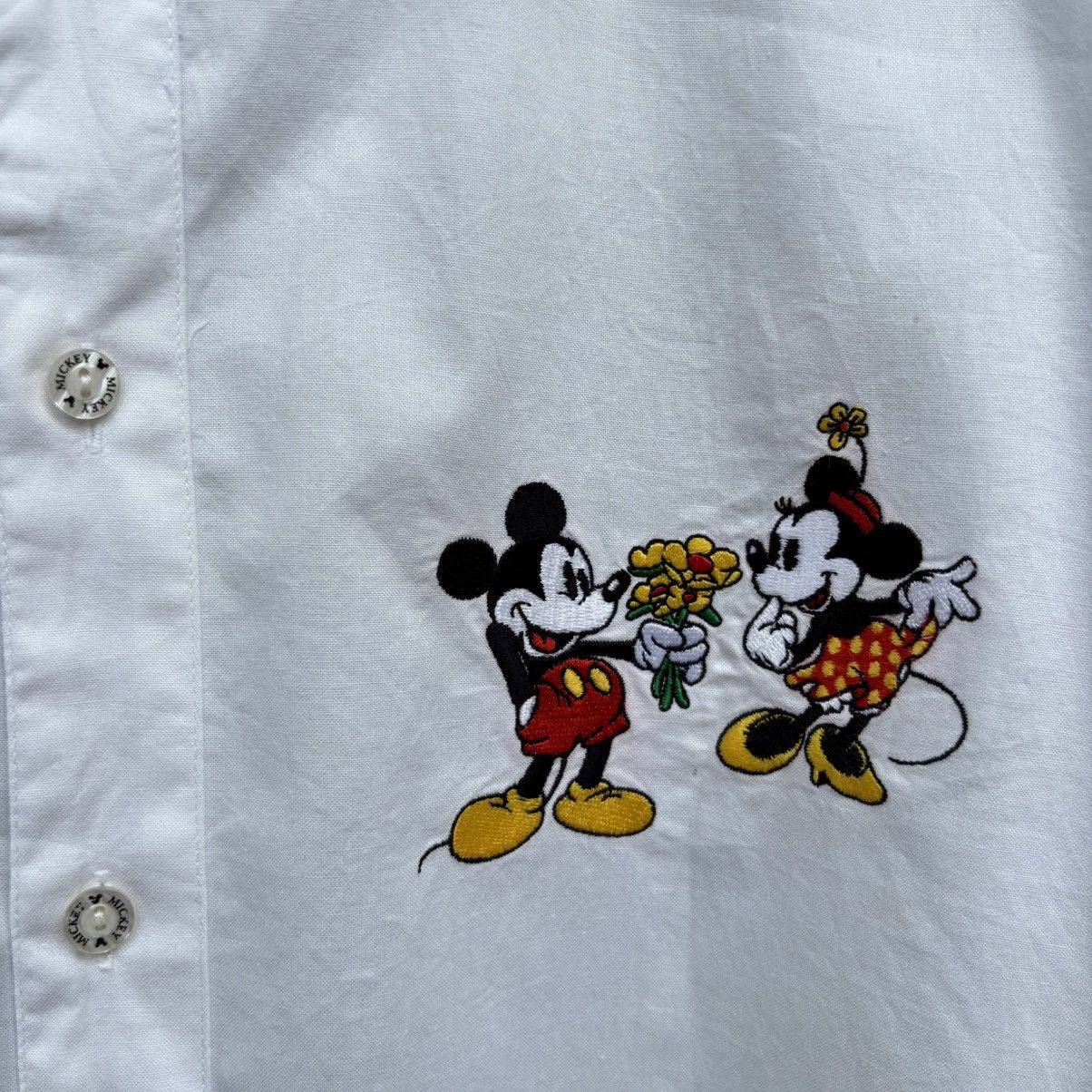 Mickey Mouse Vintage Disney Mickey & Minnie Mouse Embroidery White Shirts Size US L / EU 52-54 / 3 - 3 Thumbnail