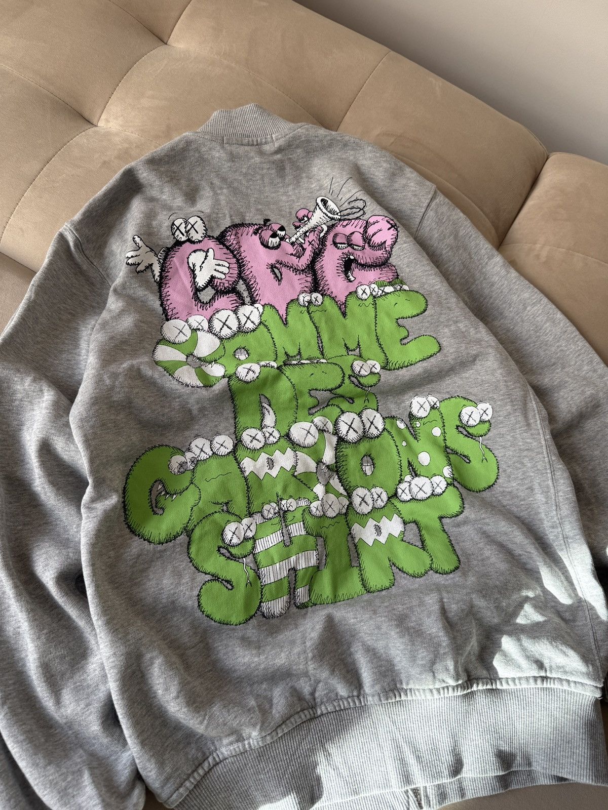 Comme des Garcons Comme des Garçons SHIRT x KAWS Zip-Up Sweatshirt Jacket Grey Size US M / EU 48-50 / 2 - 3 Thumbnail
