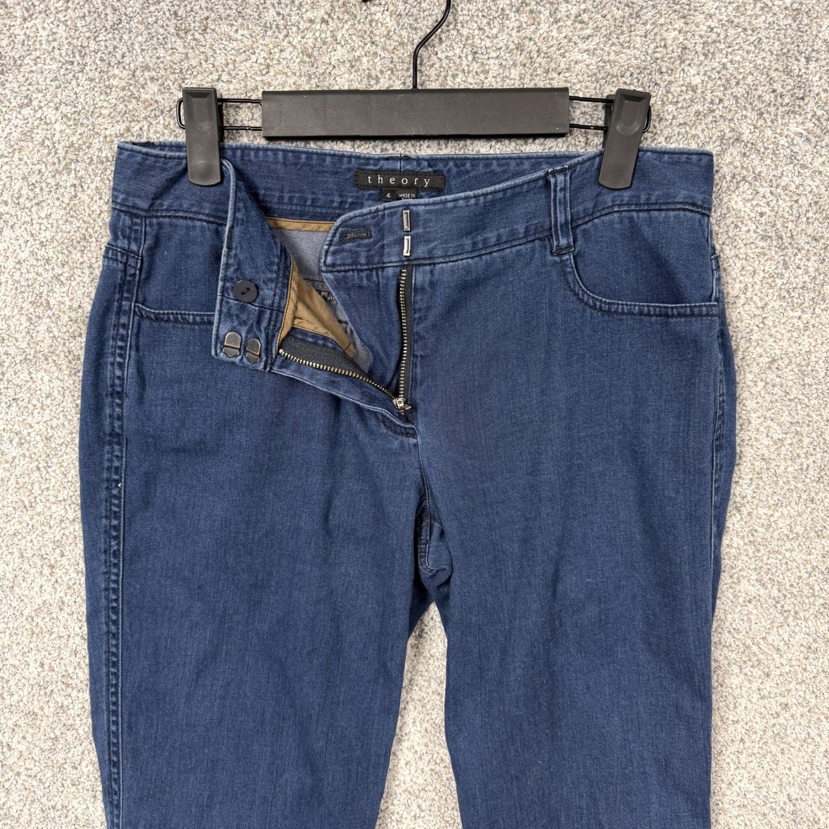 Theory Theory Jeans Womens 4 30x29 Blue Skinny Dark Dixie Sateen Denim Normcore Jeans Womens Slim Skinny Dark Blue 30 Inseam 29 Inseam 4 Size 27" / US 4 / IT 40 - 6 Thumbnail