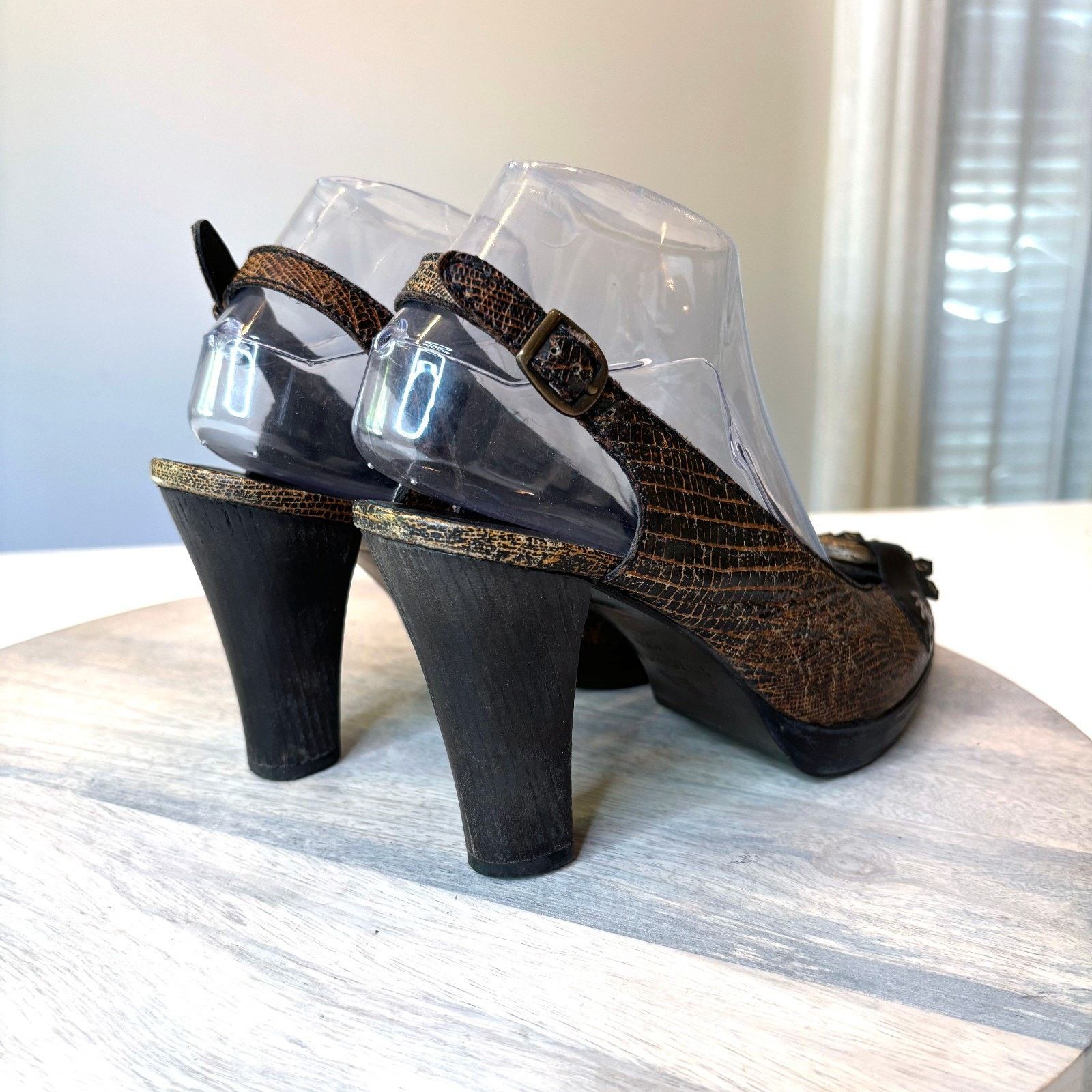 HENRY BEGUELIN Henry Beguelin Slingback Heels Leather Italy Size 9.5 Boho Size US 9.5 / IT 39.5 - 5 Thumbnail