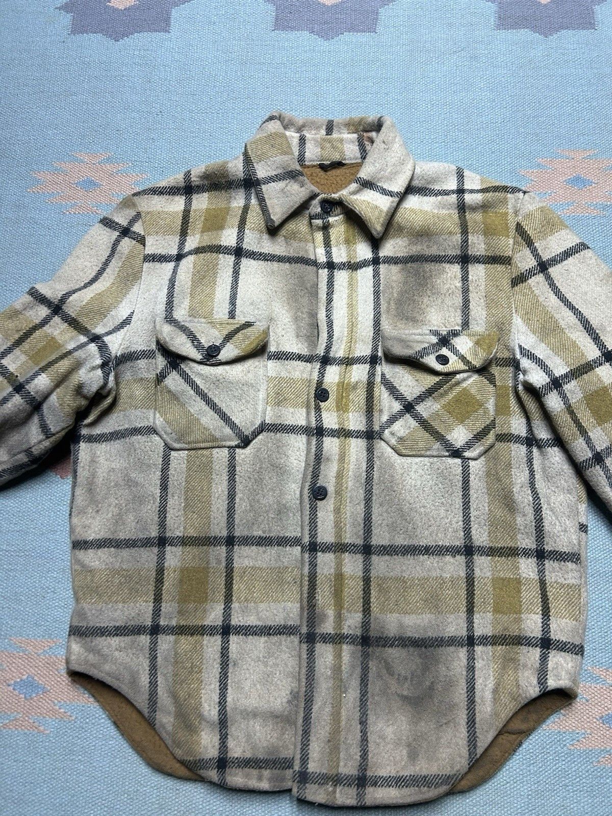 Vintage 60s wool button shirt CPO anchor buttons distressed lined L Size US L / EU 52-54 / 3 - 5 Thumbnail