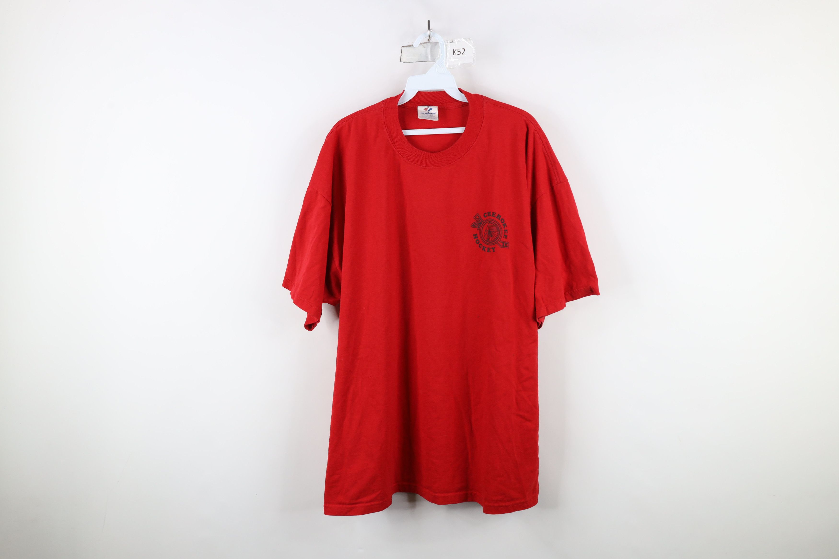 Vintage Vintage 90s Spell Cherokee Hockey Short Sleeve T-Shirt Red Size US XXL / EU 58 / 5 - 1 Thumbnail