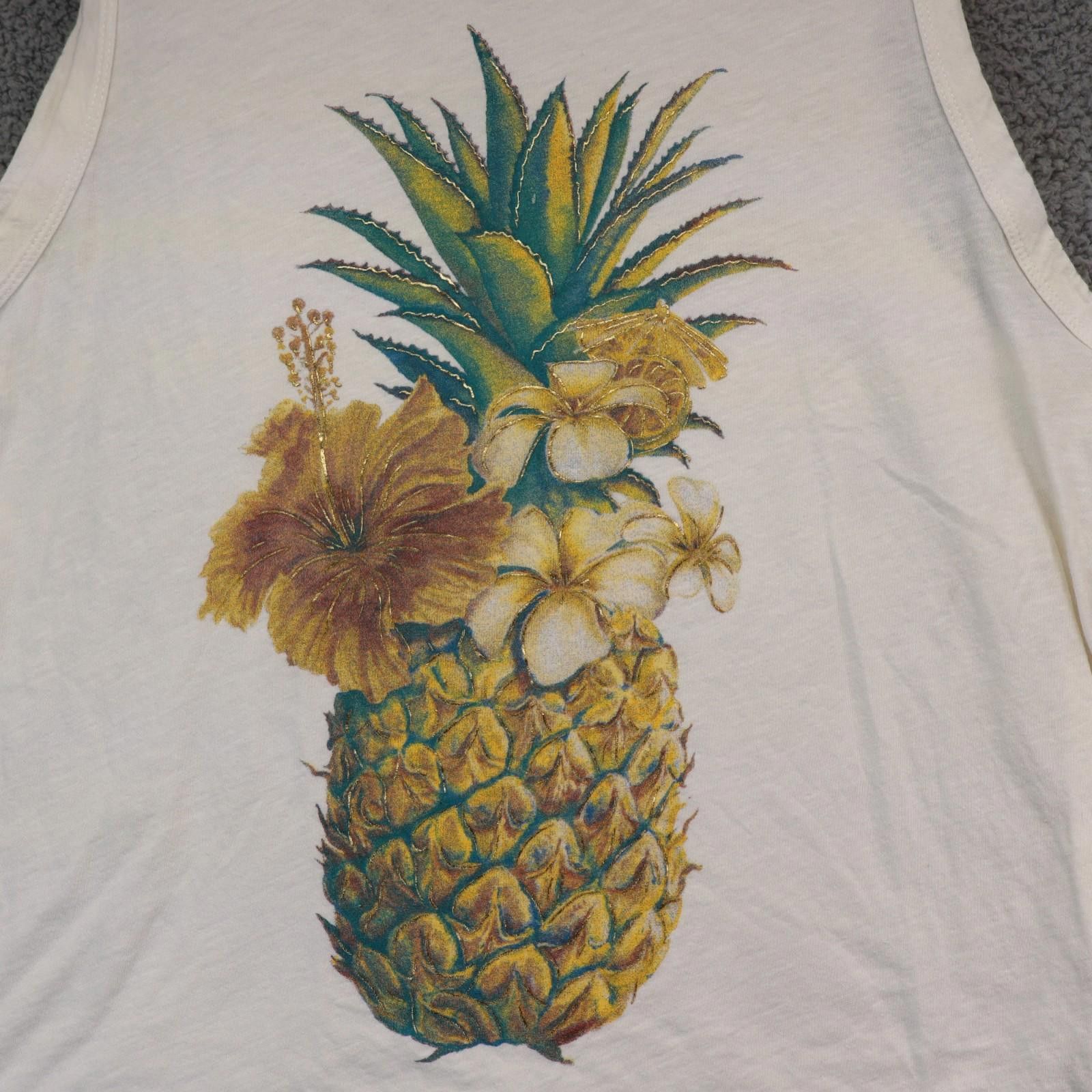 Lucky Brand Lucky Brand Women 1X Tank Top White Pineapple Size XL / US 12-14 / IT 48-50 - 2 Thumbnail
