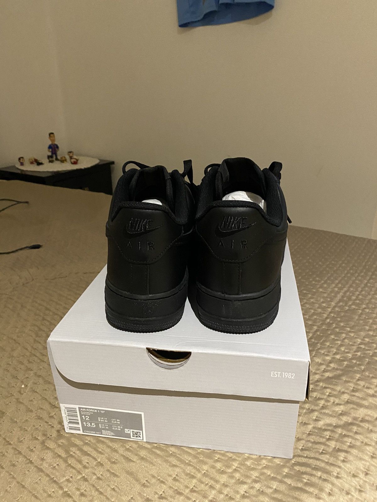 Nike Nike Air Force 1 ‘07 Black Size US 12 / EU 45 - 3 Thumbnail