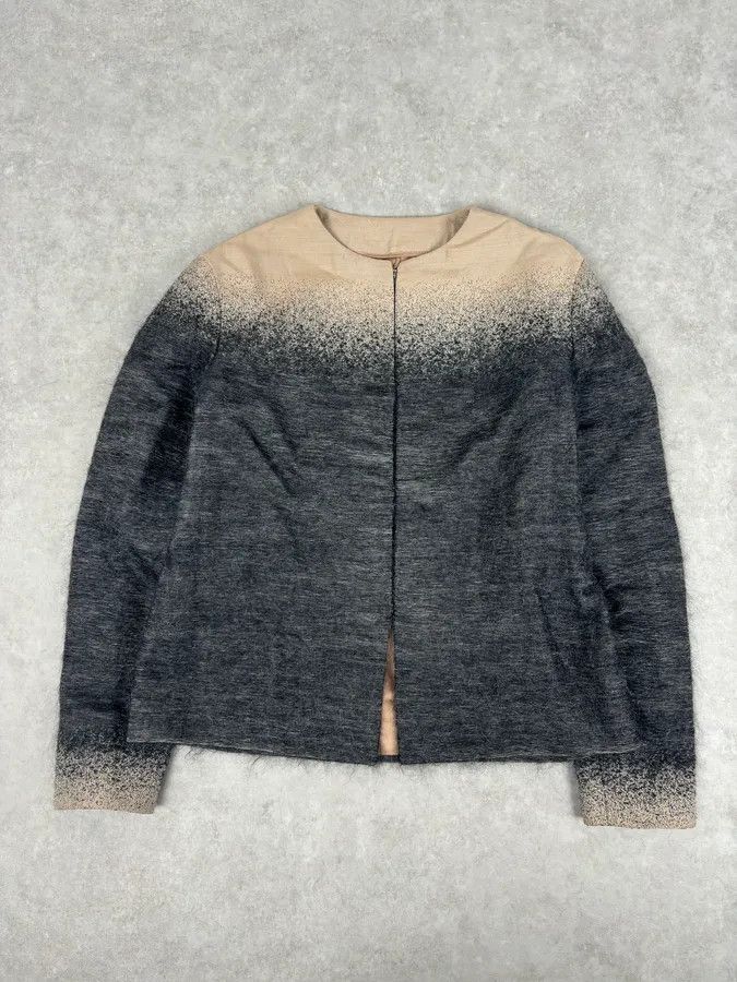 Prada FW2007 Prada Beige & Grey Wool Gradient Boxy Vest Size M / US 6-8 / IT 42-44 - 1 Thumbnail