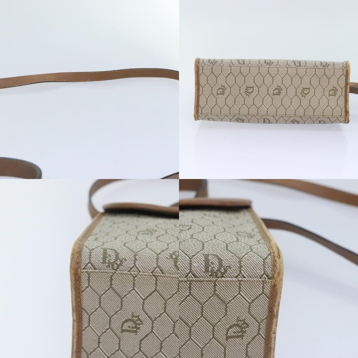 Dior DIOR Honeycomb Canvas Bag Pvc Leather Beige Gold Size ONE SIZE - 10 Thumbnail