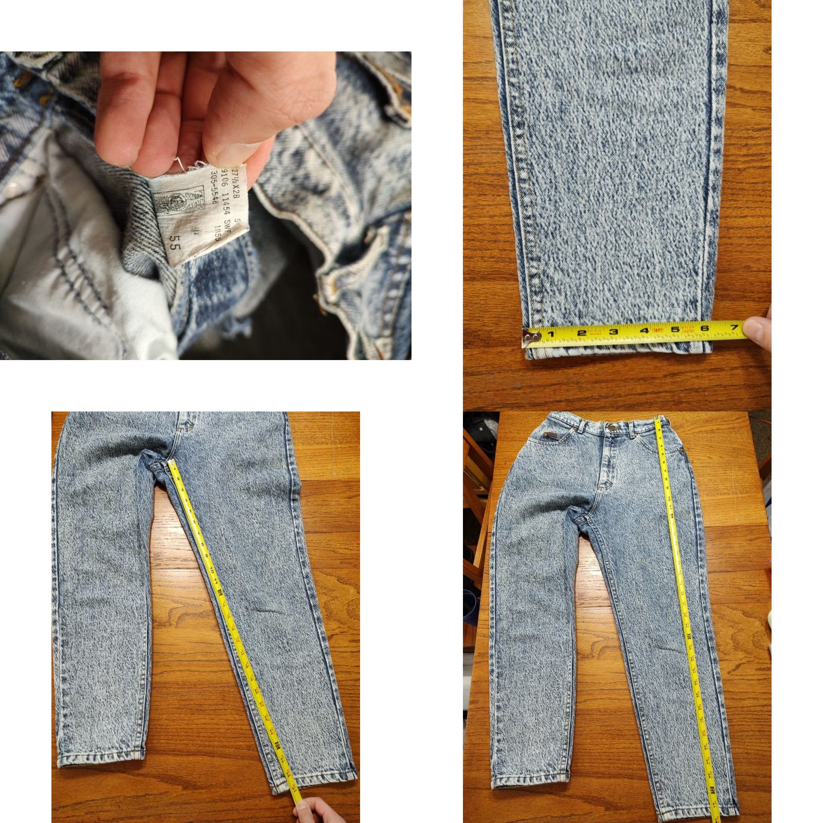 Lee VINTAGE Lee Acid Wash Mom Jeans Womens 26 X 27 Inseam High Waist Made in USA Size 26" / US 2 / IT 38 - 8 Thumbnail