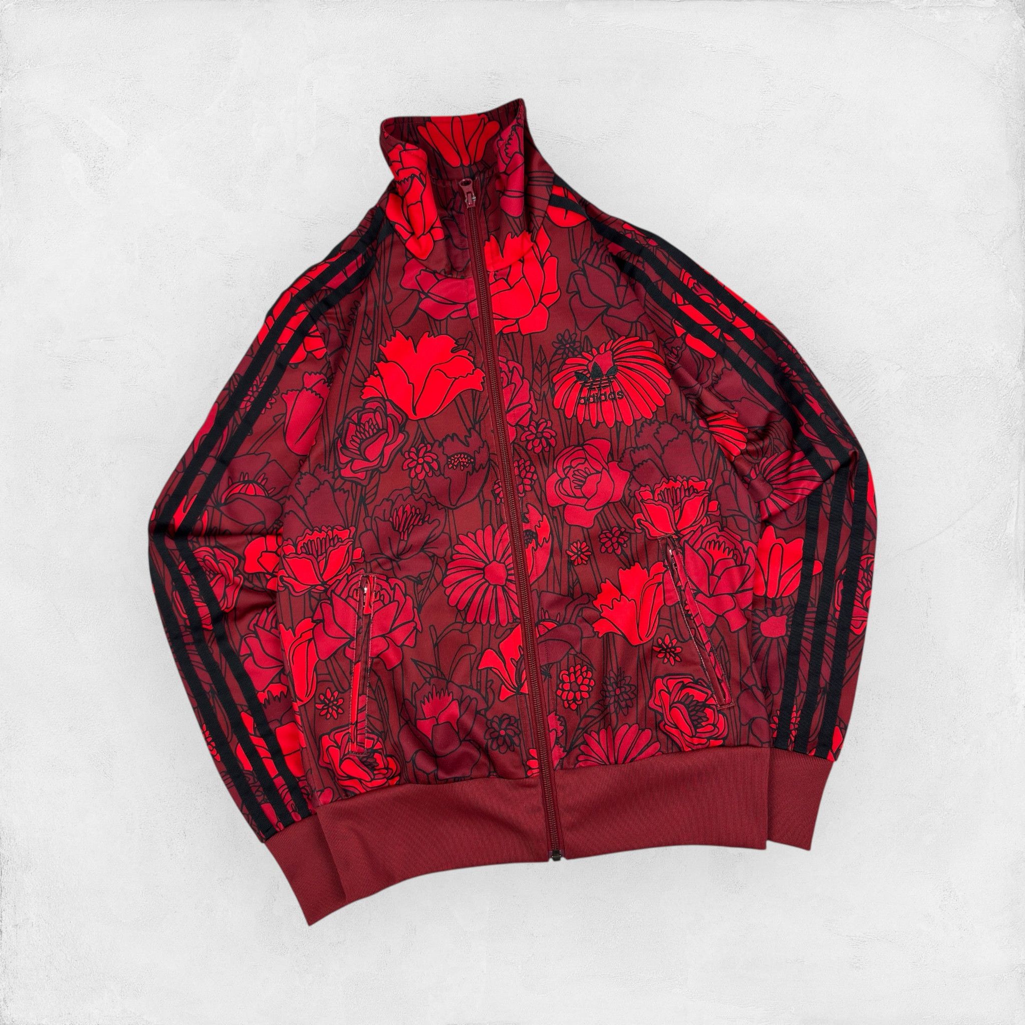 Adidas Adidas Originals Firebird Women's Red Floral Track Jacket S Size S / US 4 / IT 40 - 1 Thumbnail
