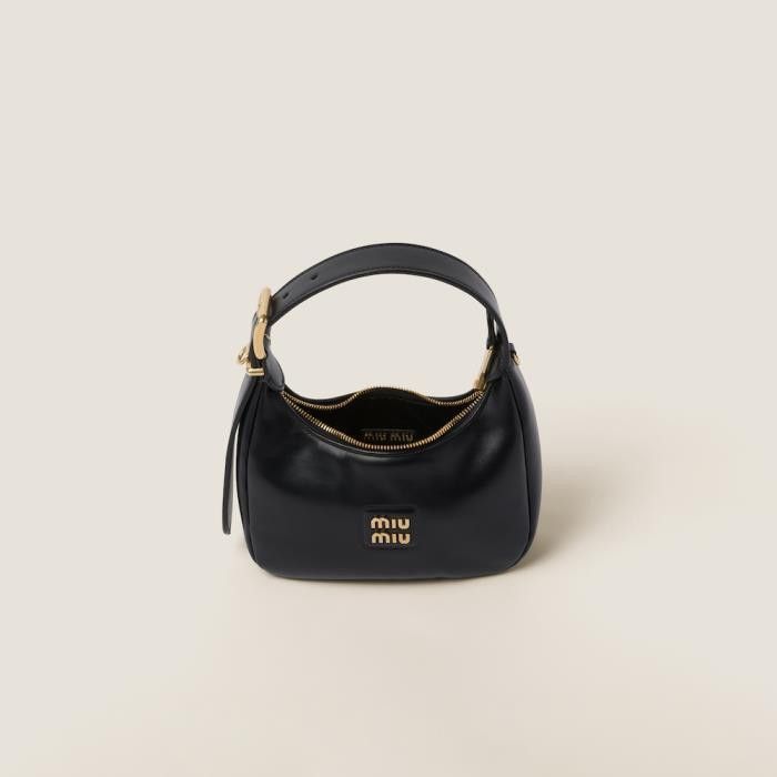 Miu Miu o1B3y1r0526 Size: OS / Leather Hobo Bag in Black Size ONE SIZE - 4 Thumbnail