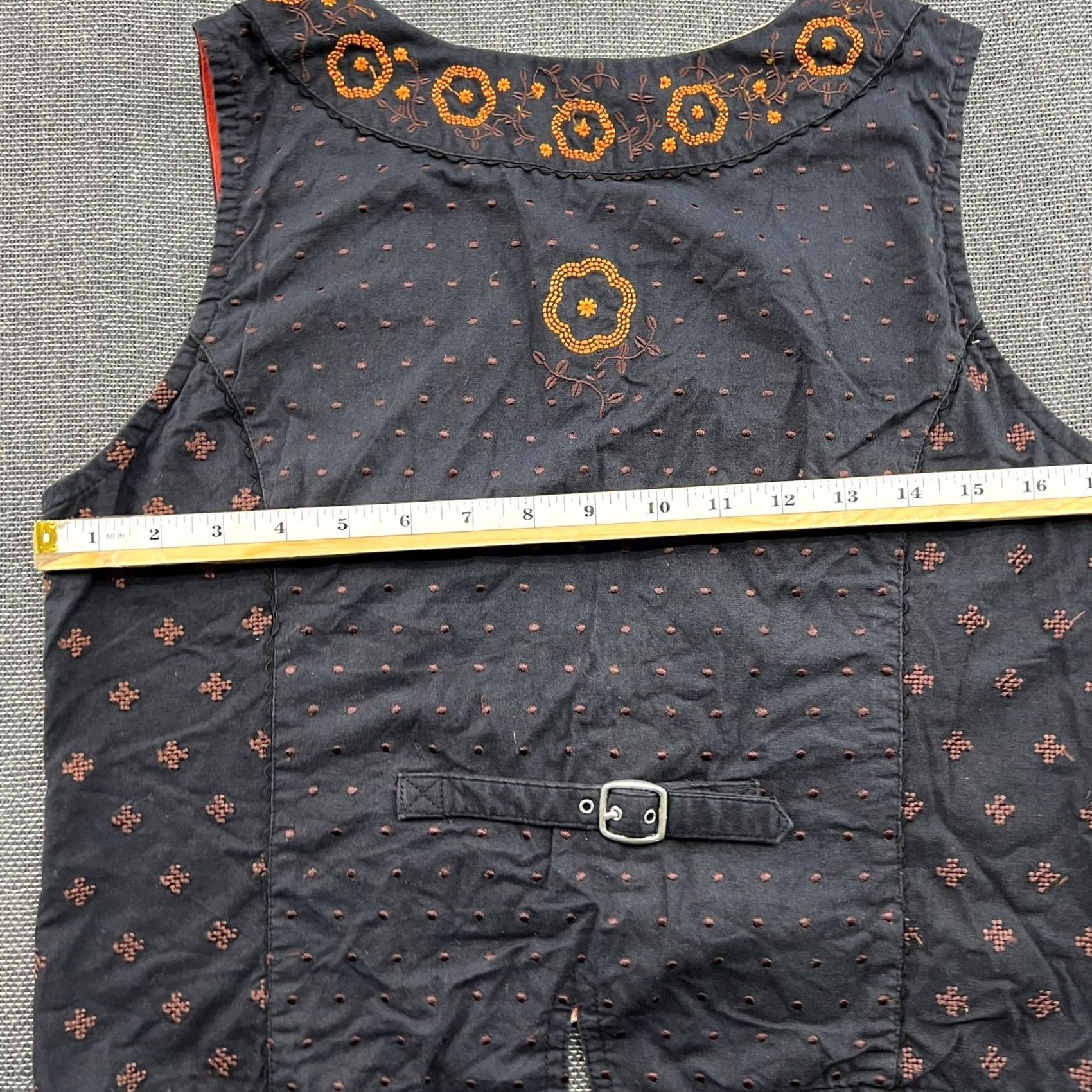 Vintage VINTAGE Gudrun Sjoden Womens Vest Medium Embroidered Cotton Gilet Buttons Cardigan Size M / US 6-8 / IT 42-44 - 6 Thumbnail