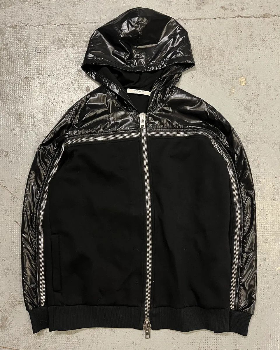 Givenchy SS2015 Givenchy Black Hybrid Zip-Up Hoodie by Riccardo