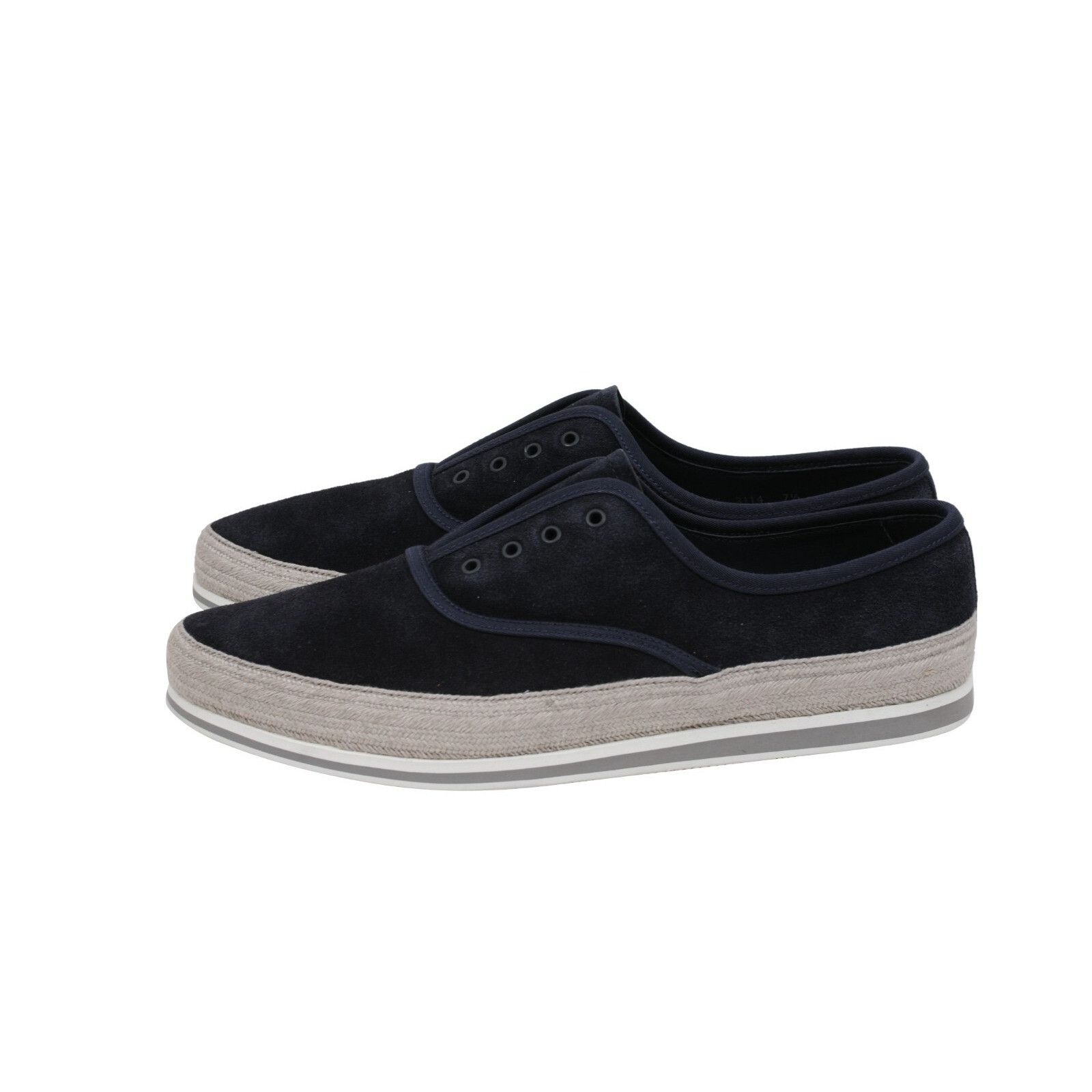 Prada Espadrille Sneakers Blue Grey Suede Size US 8.5 / EU 41-42 - 5 Thumbnail