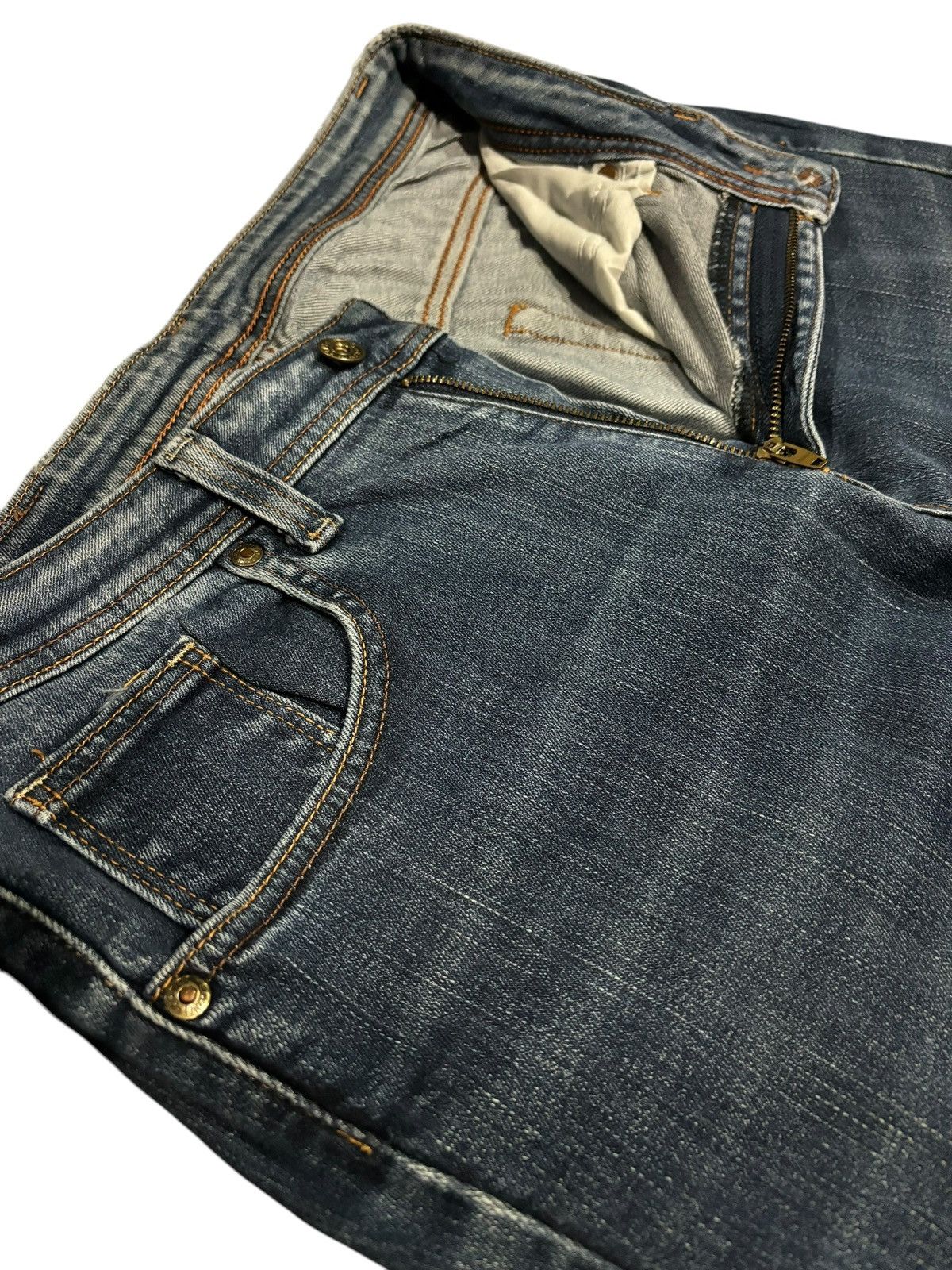 Edwin × Japanese Brand Vintage Y2k Edwin 406 Made In Japan Faded Straight Cut Jeans Size US 31 - 4 Thumbnail